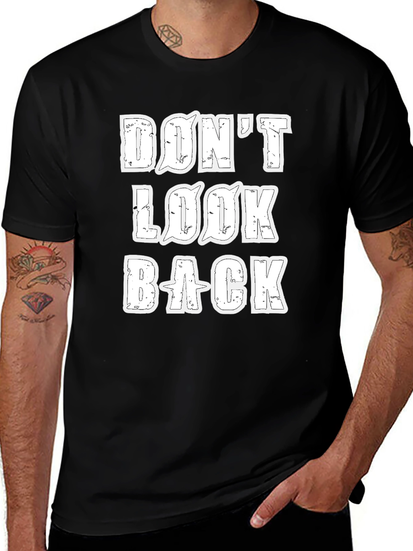 Variant 24 of Don't Look Back Graphic Tee - Stylish Black T-Shirt