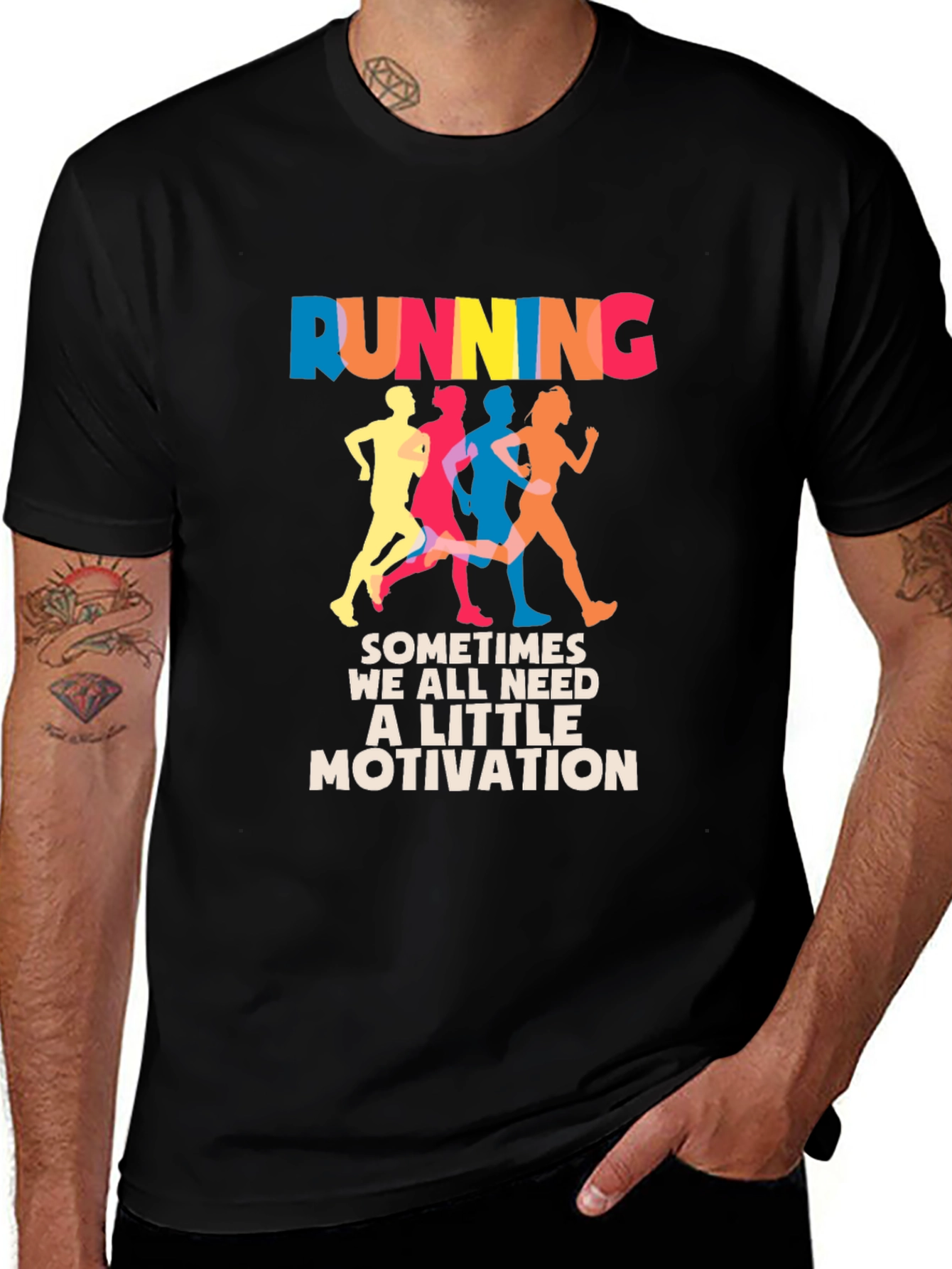 Variant 23 of Running Motivation Graphic Tee - Black
