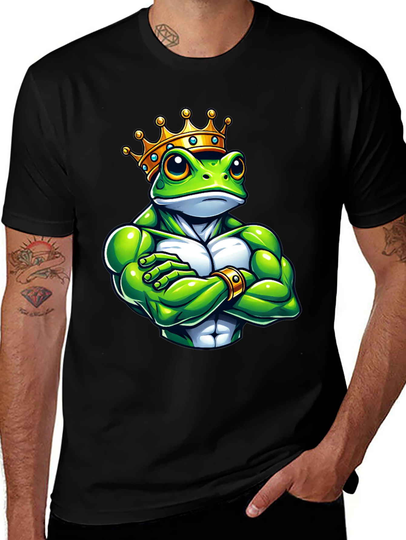 Variant 25 of Frog King Graphic Tee - Black T-Shirt