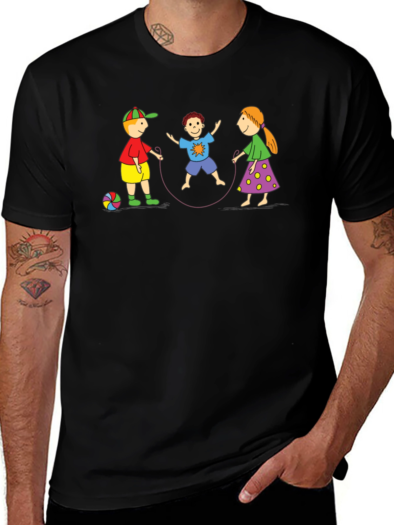 Variant 16 of Fun Children's T-Shirt with Jump Rope Design