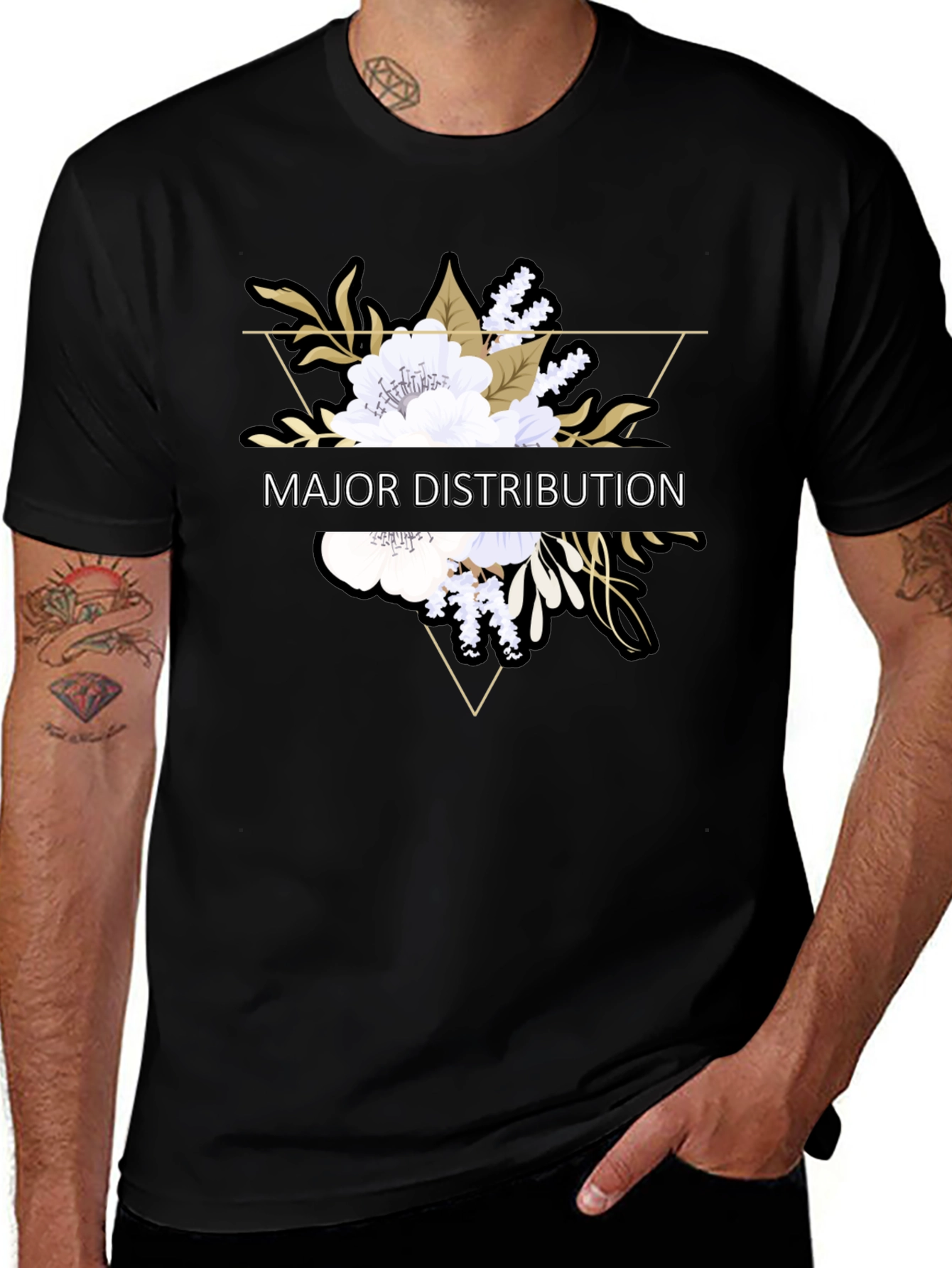 Variant 3 of Major Distribution Floral Graphic Tee - Black