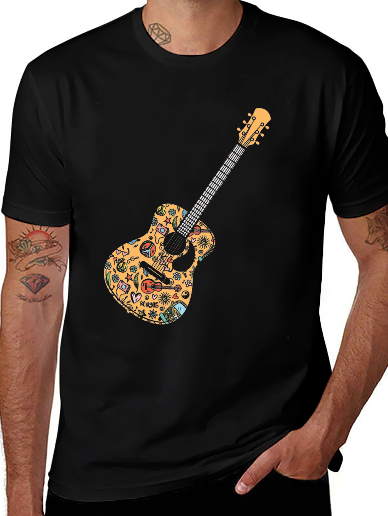 Variant 30 of Hippie Guitar Graphic T-Shirt