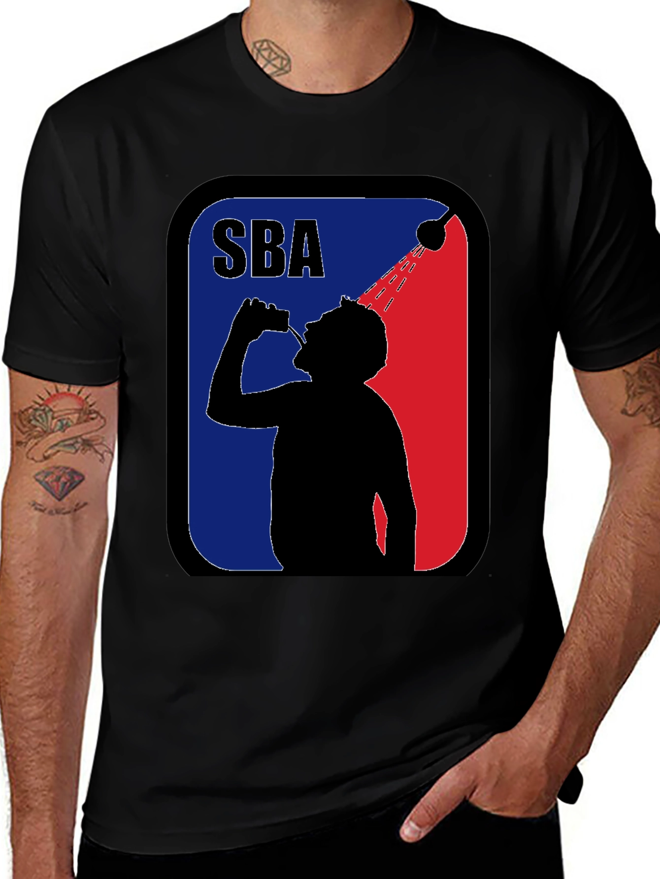Variant 28 of SBA Shower Beer T-Shirt - Funny Drinking Tee