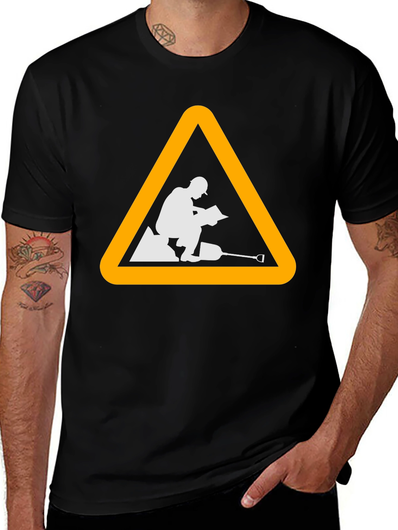 Construction Worker Triangle Graphic Tee