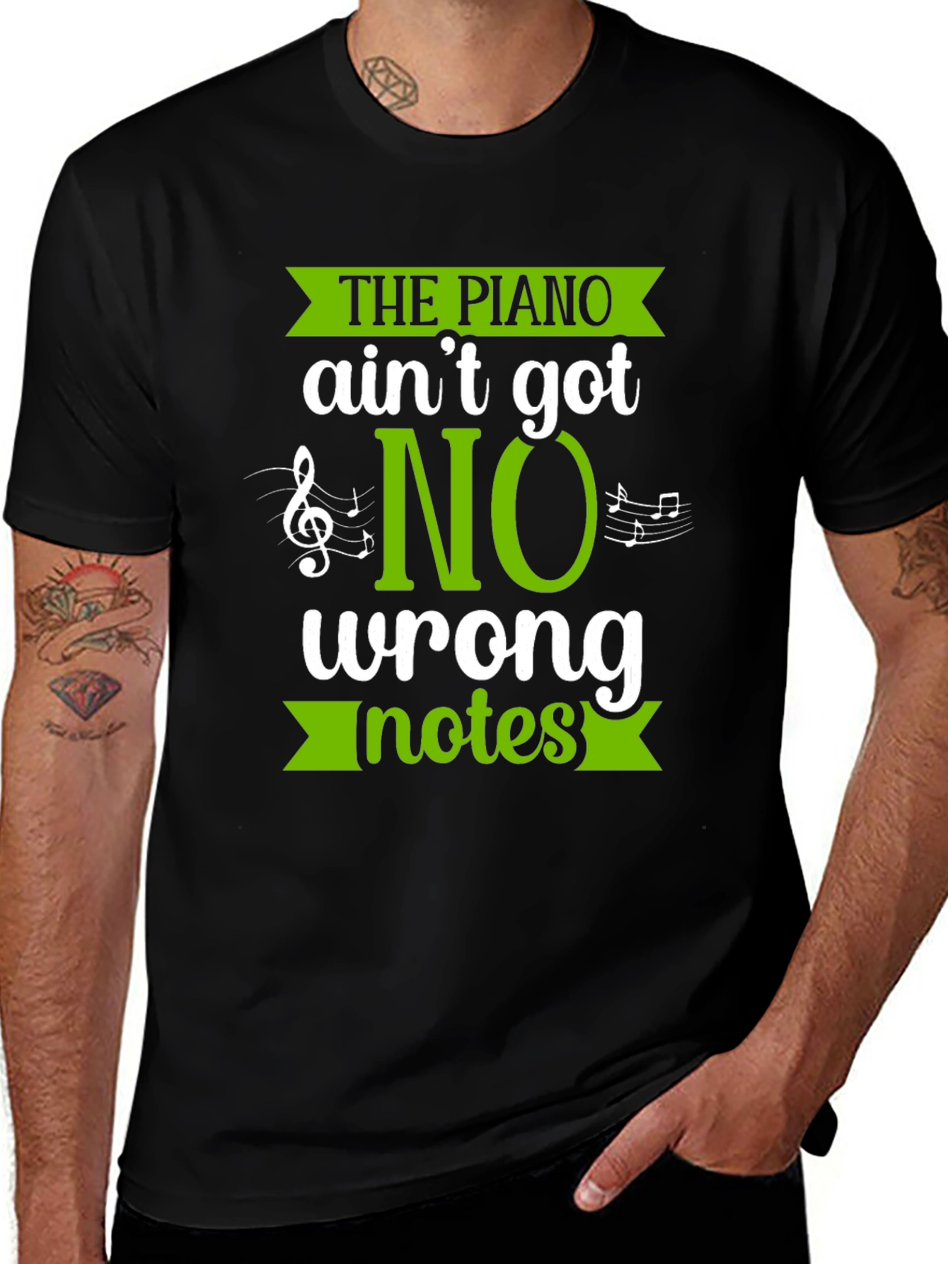 Variant 8 of The Piano Ain't Got No Wrong Notes Black T-Shirt