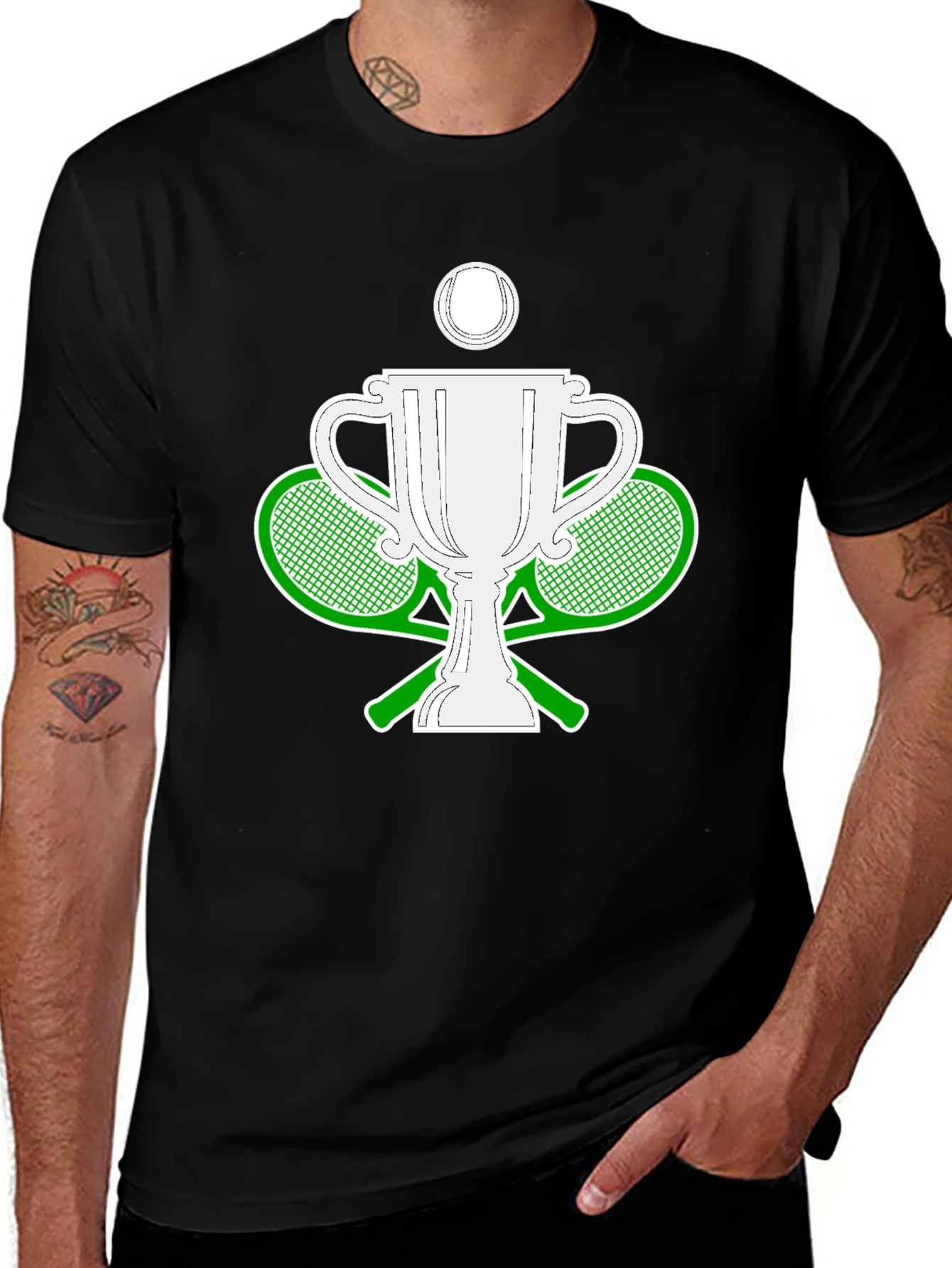 Variant 8 of Tennis Champion Black T-Shirt