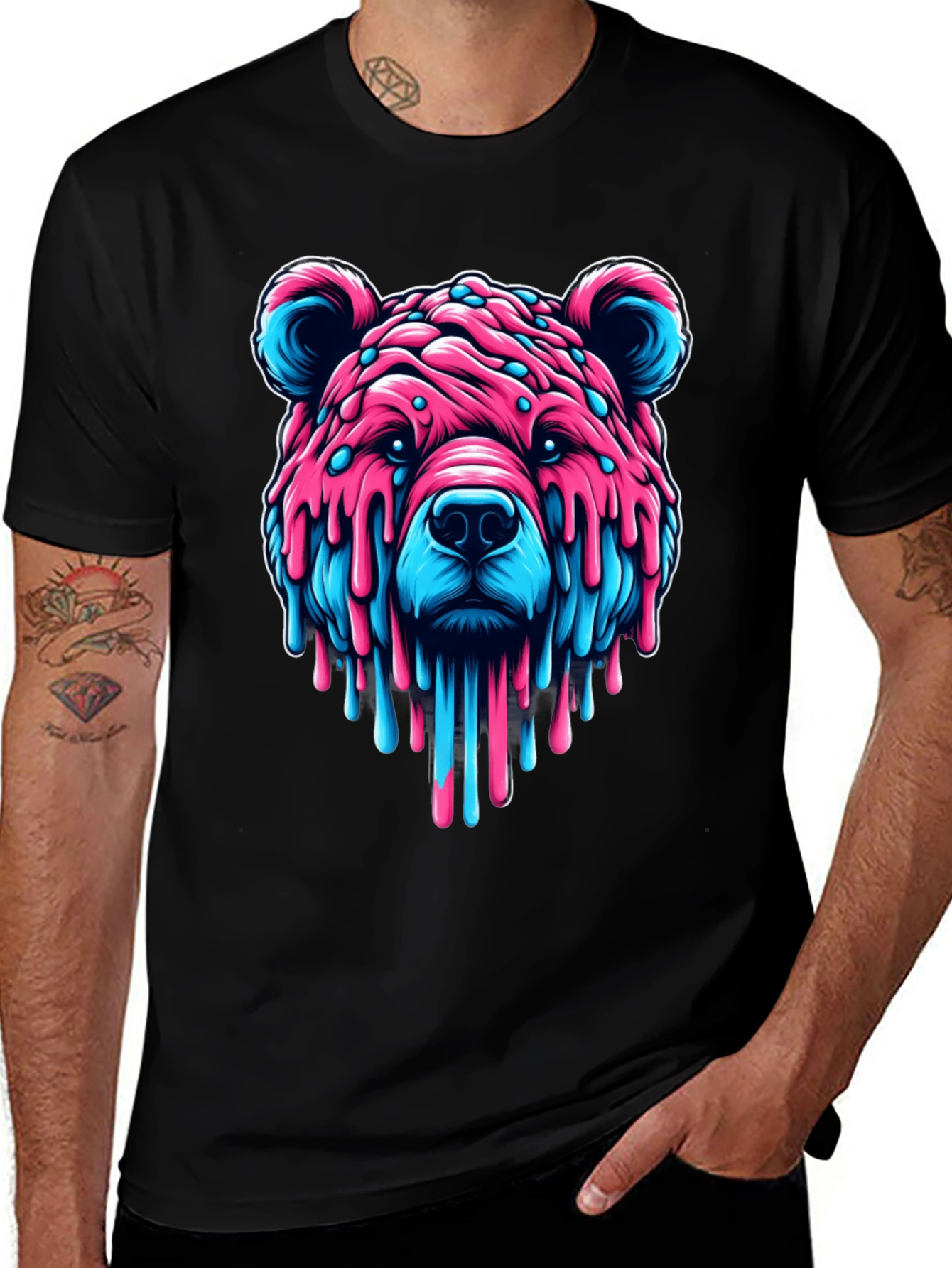 Variant 6 of Melting Bear Graphic Tee - Unique Design