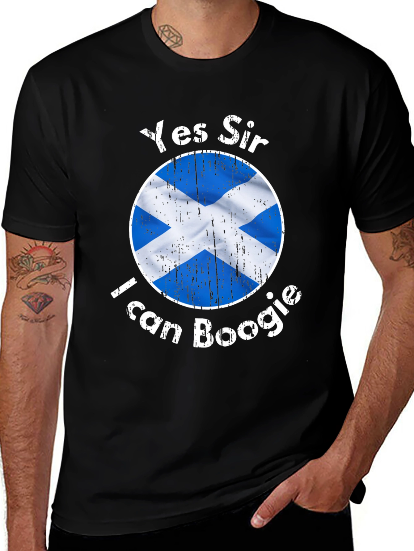Yes Sir I Can Boogie Scotland Flag Graphic T-Shirt