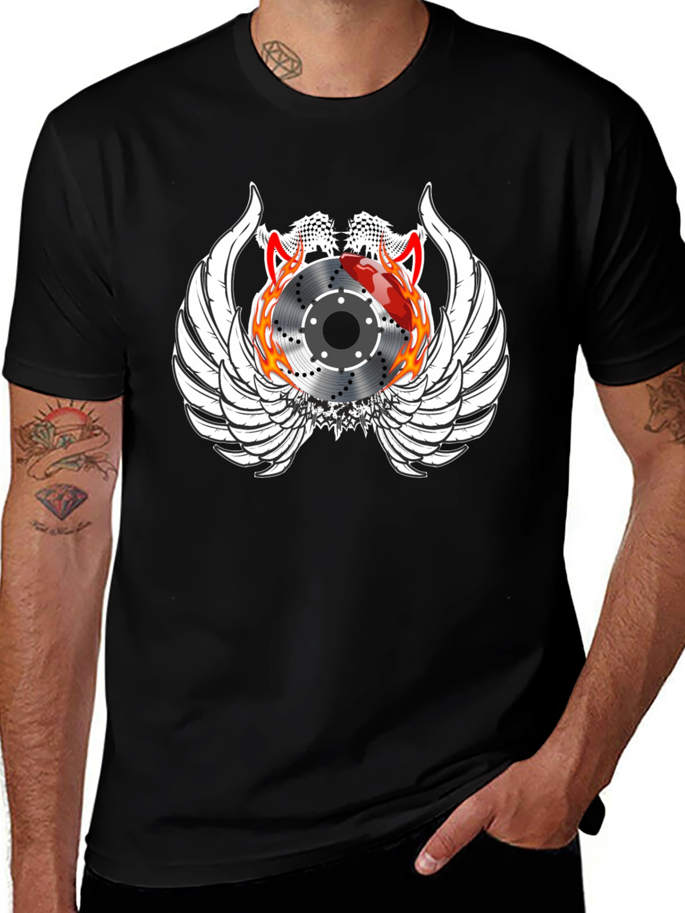 Variant 27 of Racing Brake Disc Winged Graphic Tee