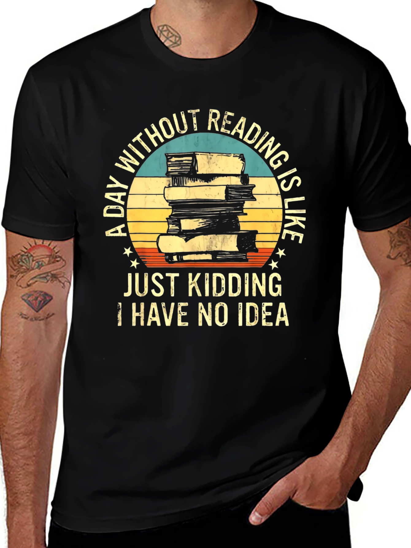 Variant 25 of Funny Reading T-Shirt - A Day Without Reading