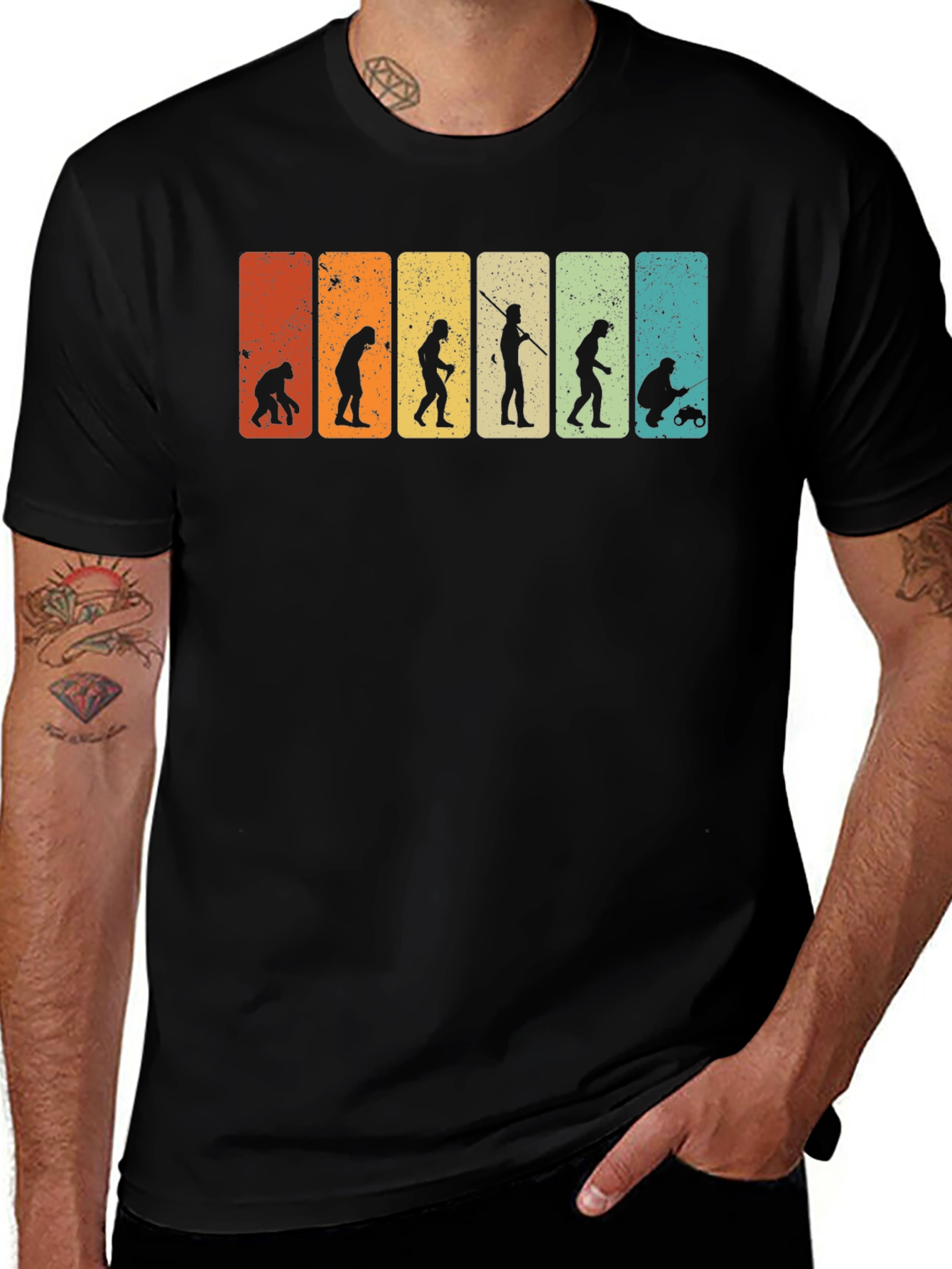 Variant 14 of Evolution of Fishing T-Shirt | Men's Graphic Tee
