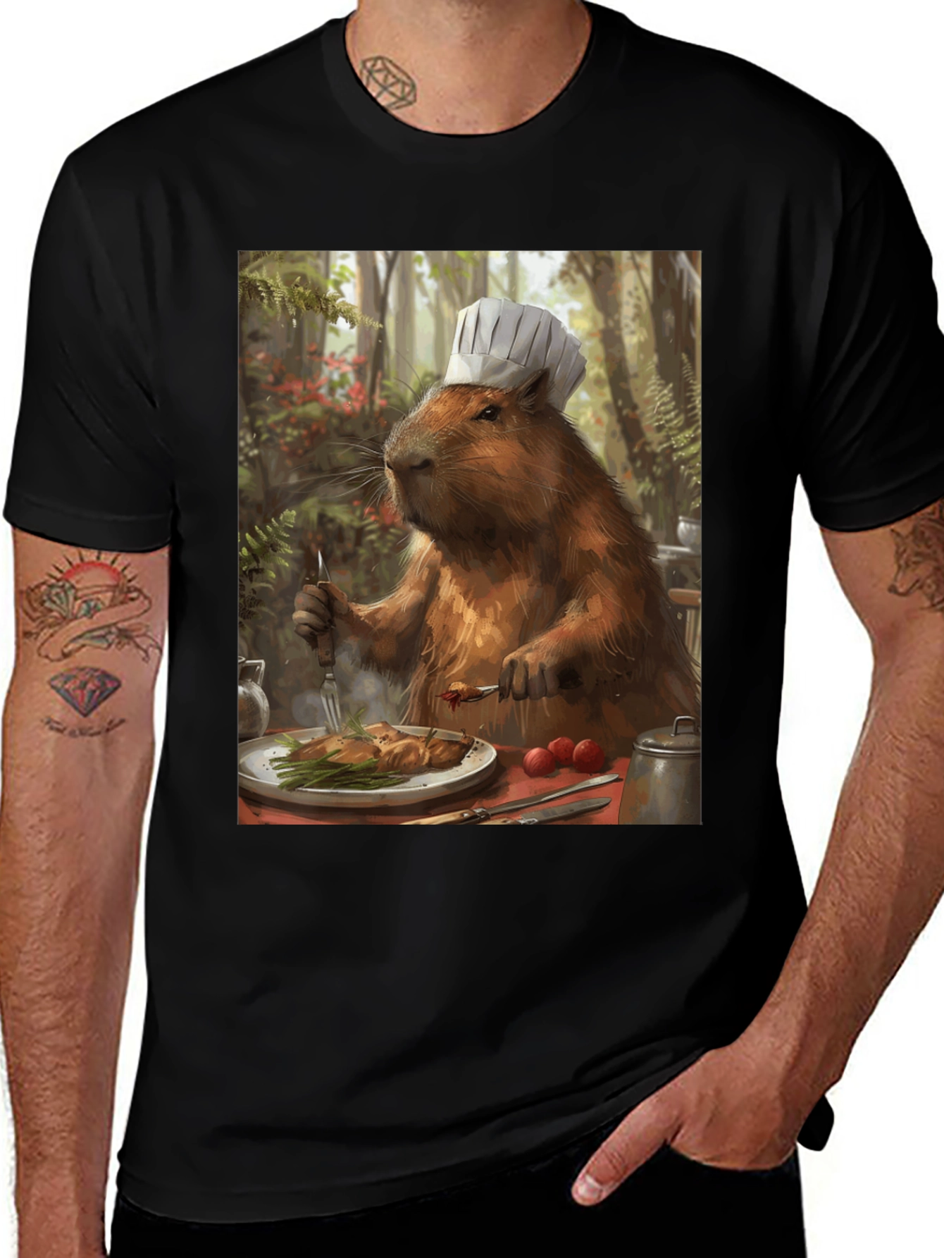 Variant 24 of Chef Capybara T-Shirt - Humorous Animal Tee