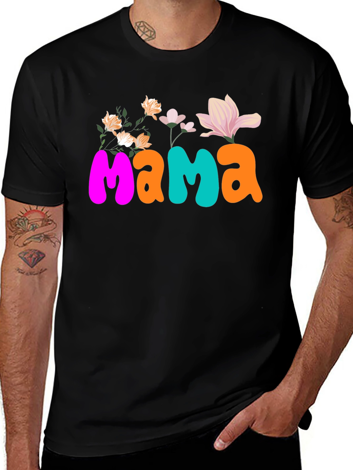 Floral Mama Graphic Tee - Trendy Women's T-Shirt