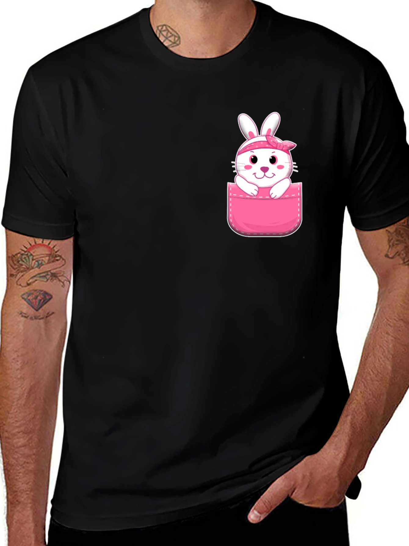 Variant 5 of Cute Bunny Pocket T-Shirt