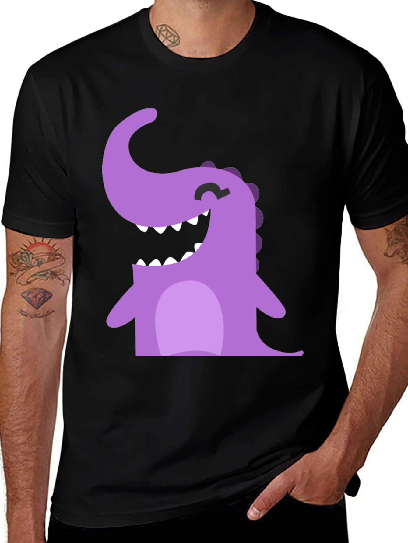 Variant 21 of Purple Monster Graphic Tee - Soft Cotton Black T-Shirt