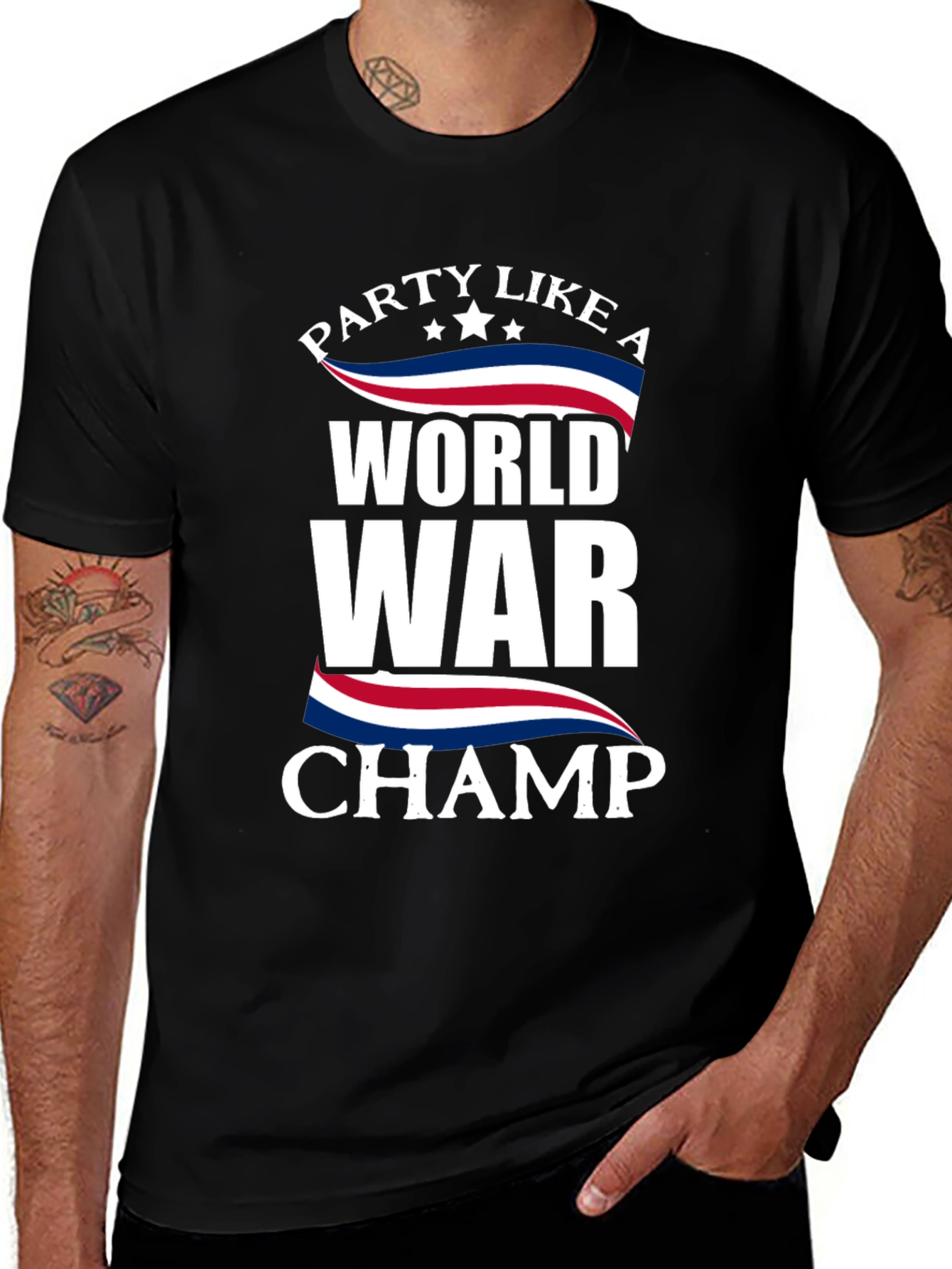 Variant 22 of Party Like a World War Champ Black T-Shirt