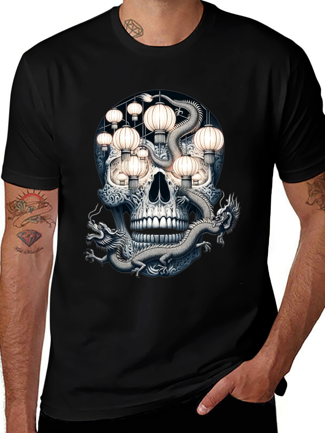 Variant 4 of Skull & Dragon Lantern T-Shirt