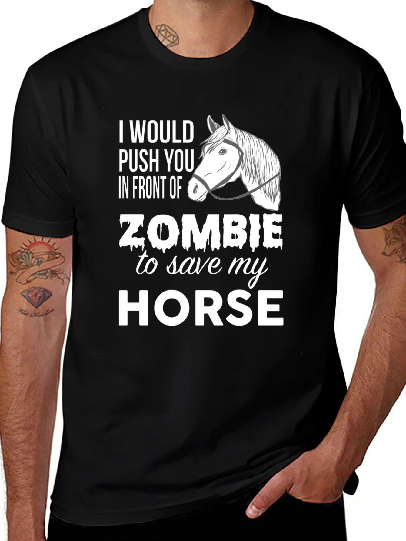 Variant 30 of Zombie Horse T-Shirt - Funny Graphic Tee