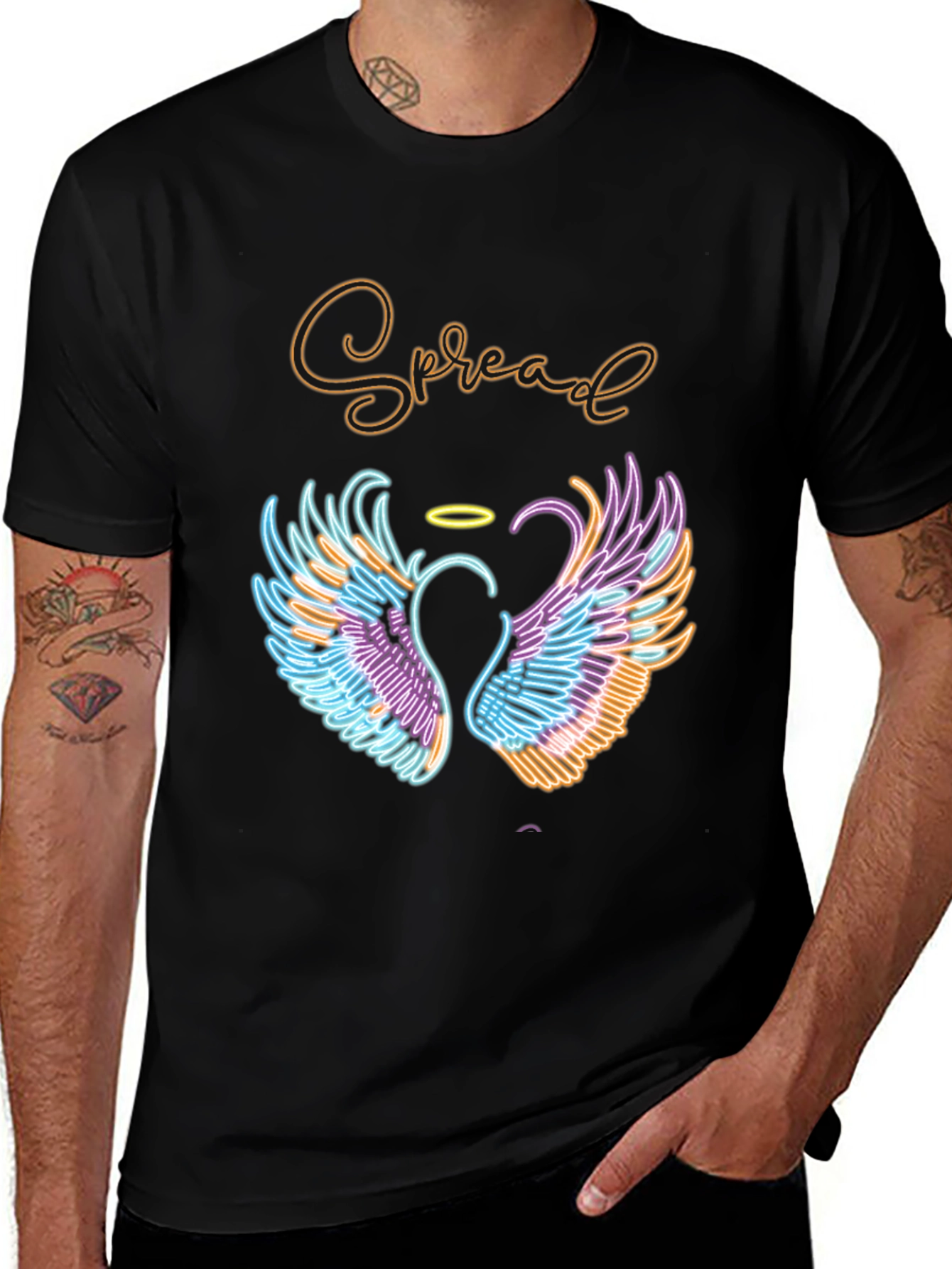 Variant 25 of Spread Love T-Shirt with Angel Wings