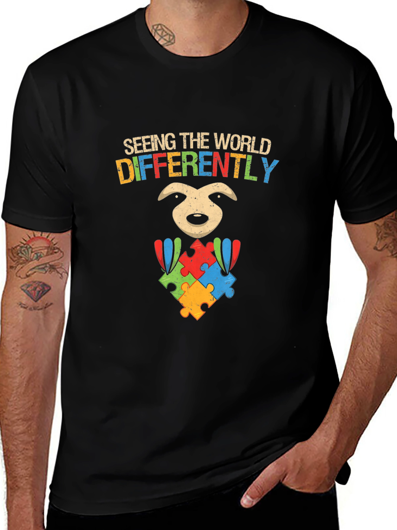 Variant 6 of Autism Awareness Sloth T-Shirt