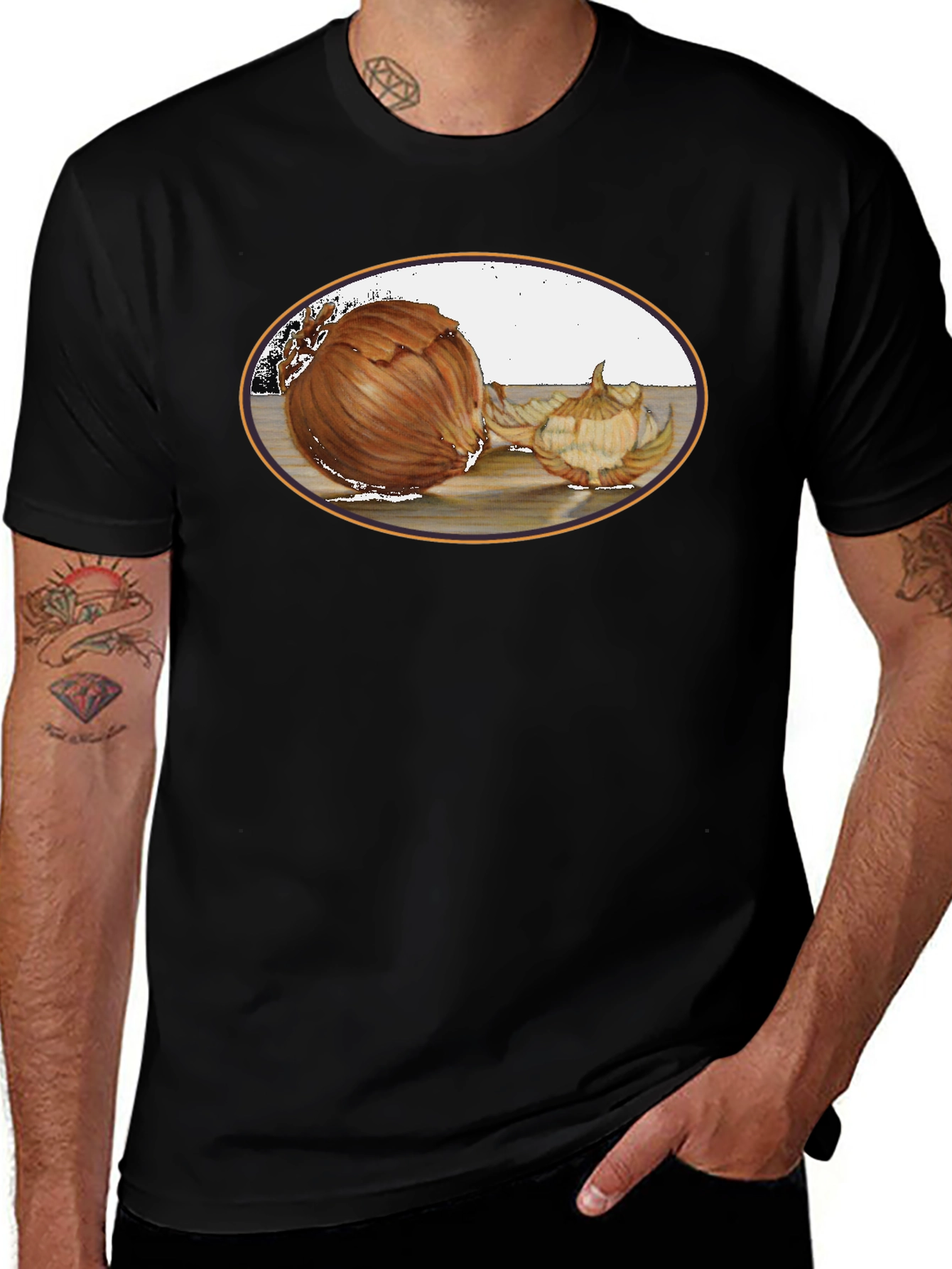 Variant 23 of Onion Still Life Graphic Tee - Modern Art Shirt