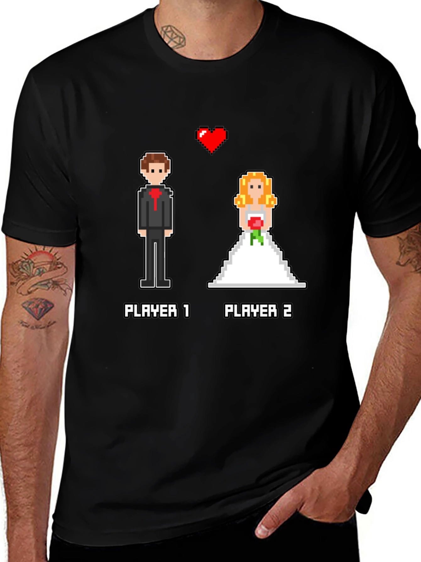 Gamer Wedding T-Shirt: Player 1 & 2