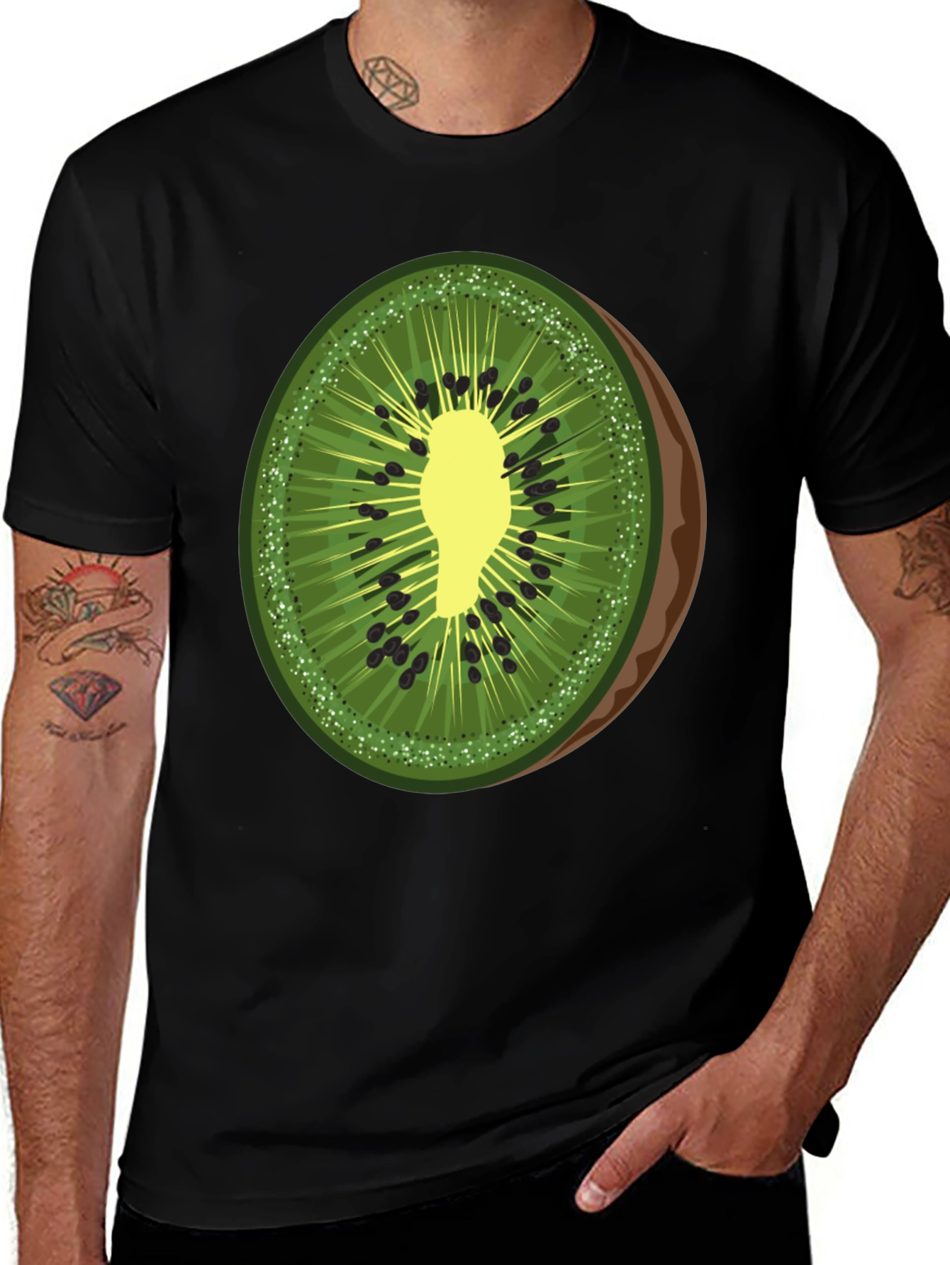 Variant 22 of Kiwi Slice Graphic T-Shirt - Fresh Fruit Tee