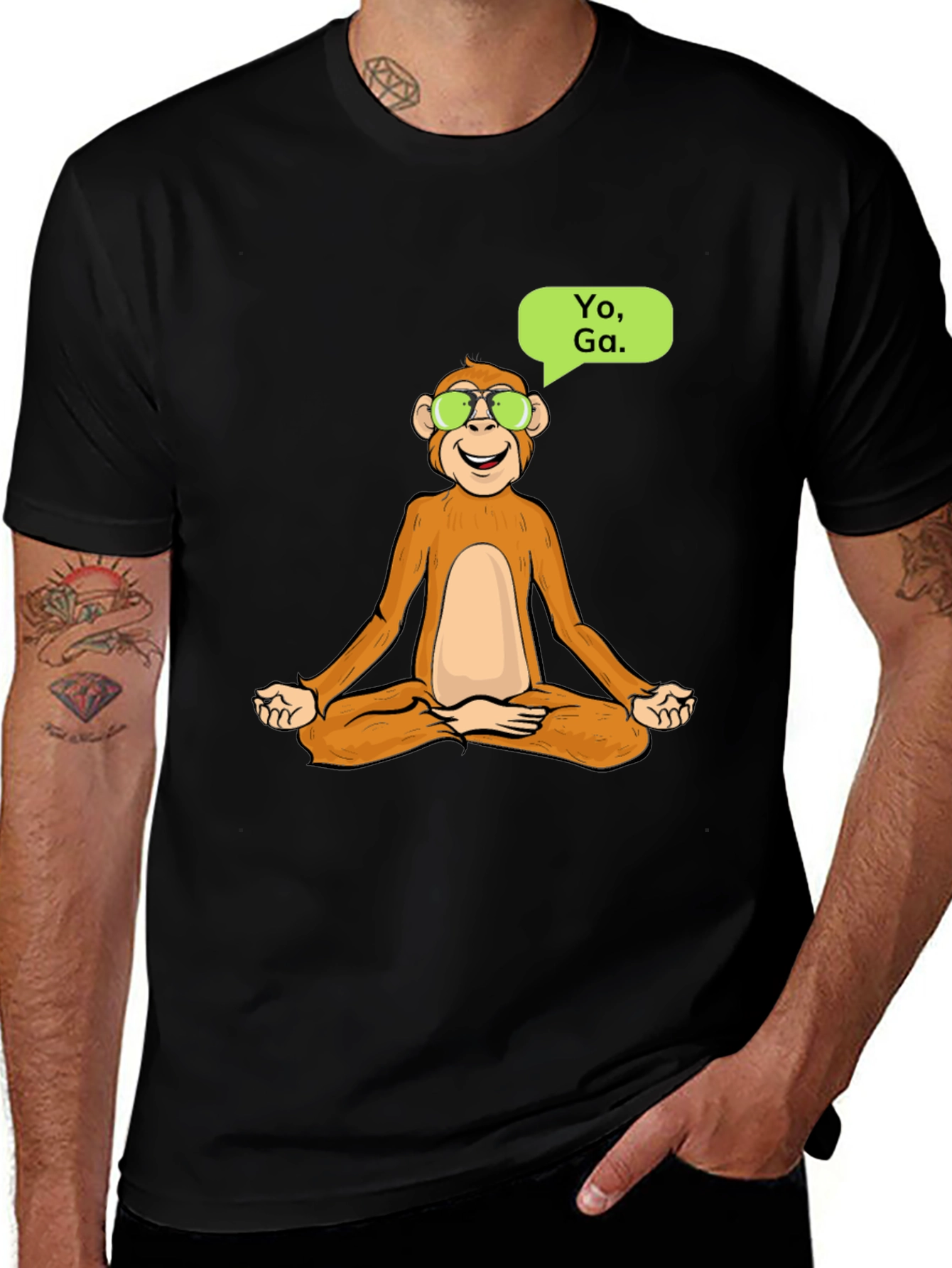 Variant 12 of Yoga Monkey T-Shirt - Meditating Ape Cool Design