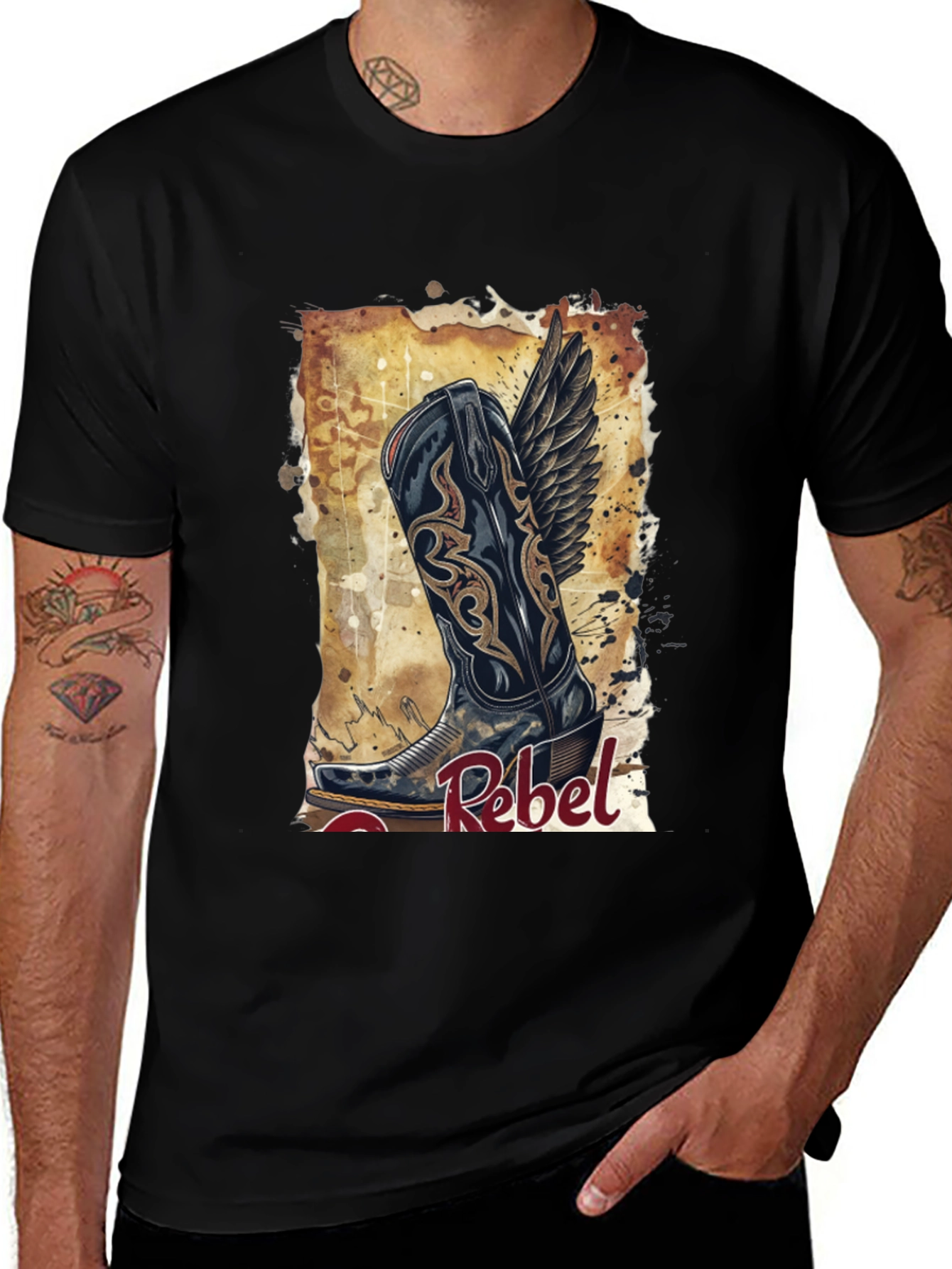 Variant 23 of Rebel Cowboy Boot Graphic Tee