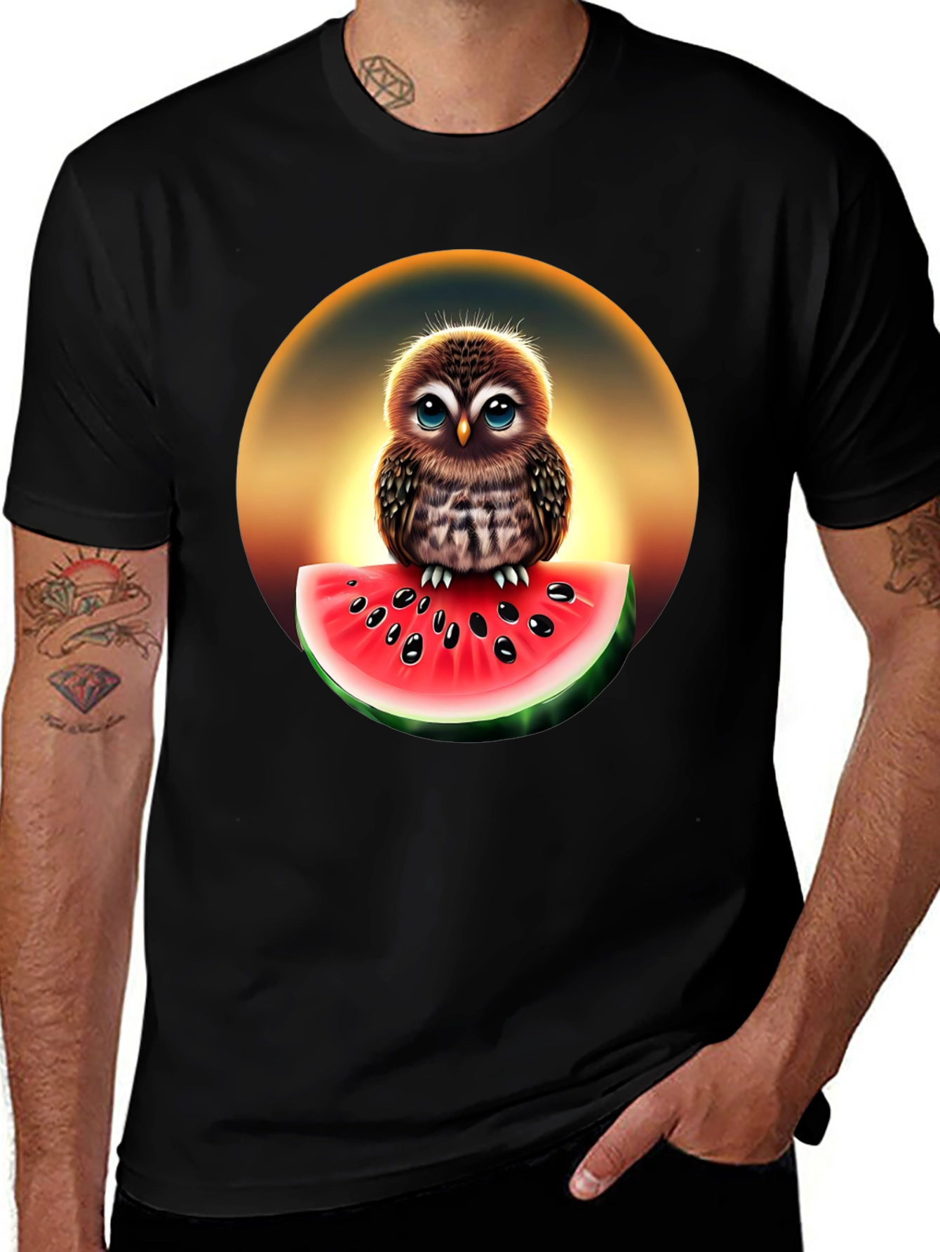 Owl Watermelon Graphic T-Shirt - Unisex