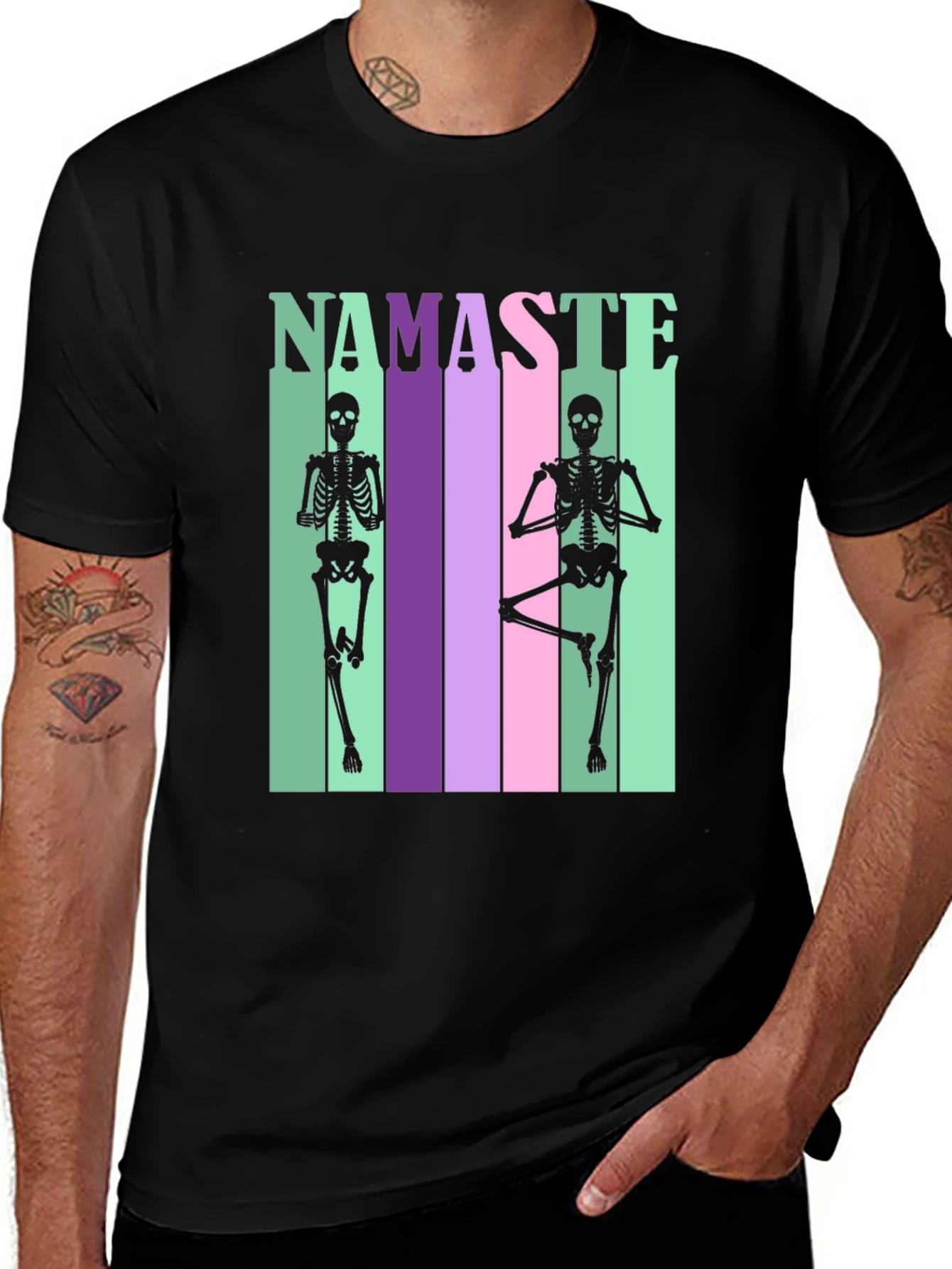 Variant 19 of Namaste Skeleton Yoga T-Shirt