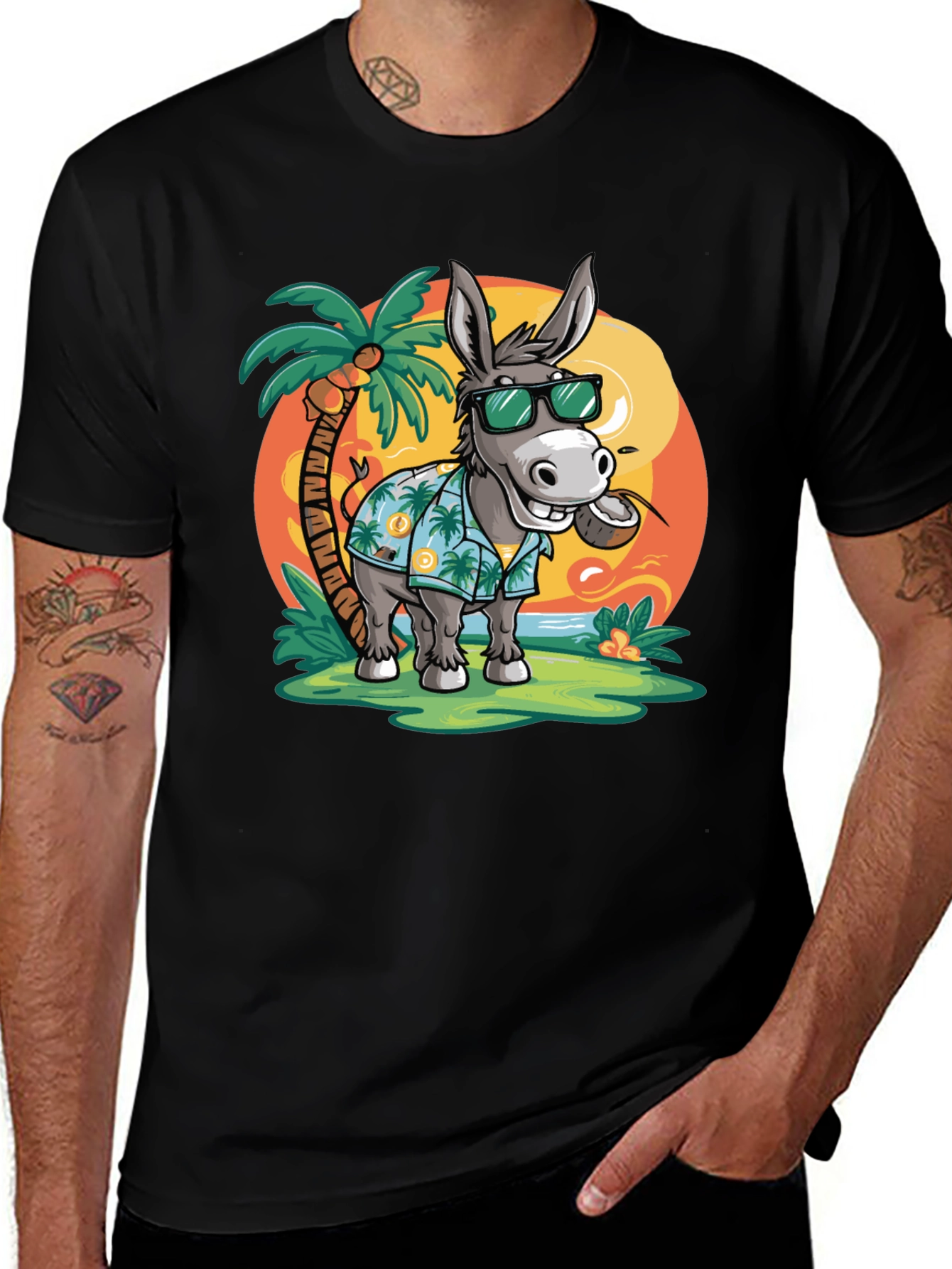 Variant 23 of Tropical Donkey T-Shirt