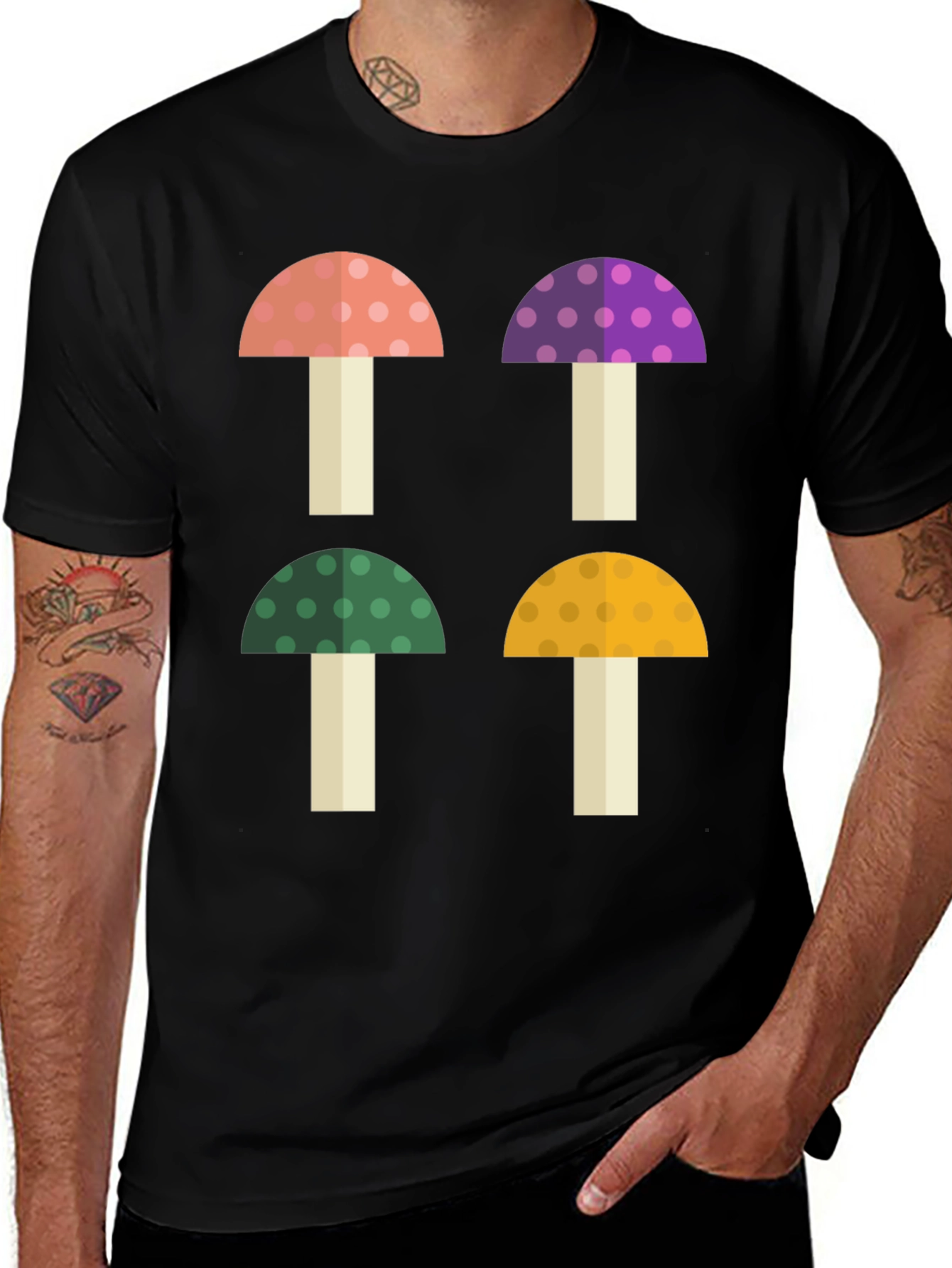 Variant 28 of Funky Mushroom Graphic Tee - Novelty Shirt