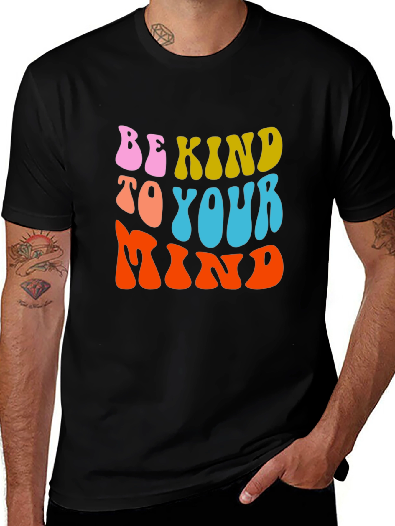 Variant 19 of Be Kind to Your Mind Graphic Tee - Retro Style