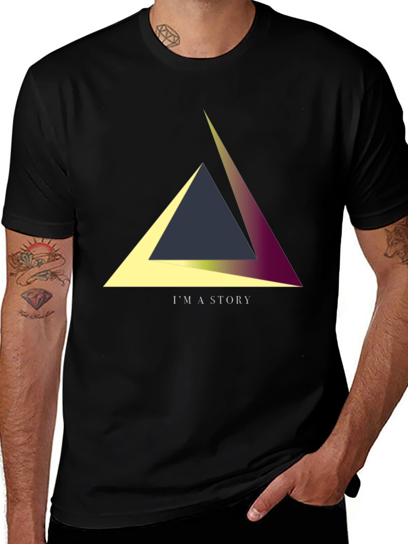 Geometric Triangle Story Tee - Unique Design