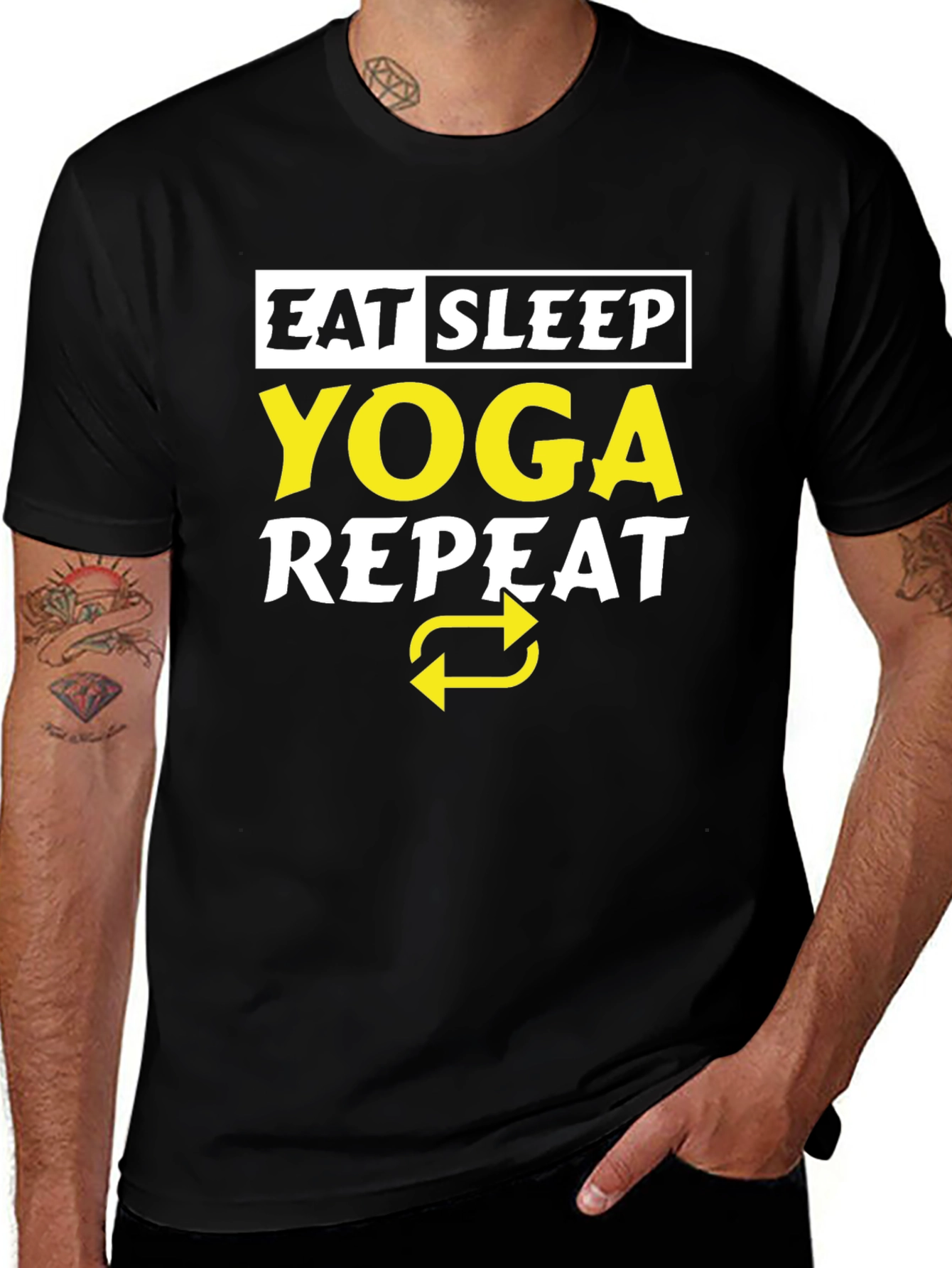 Variant 25 of Eat Sleep Yoga Repeat Black T-Shirt