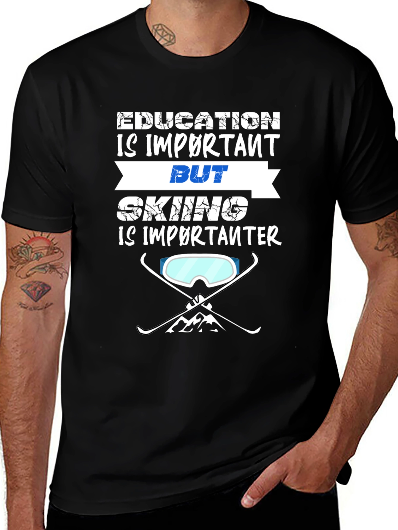 Variant 21 of Education vs. Skiing Tee: Important Choice!