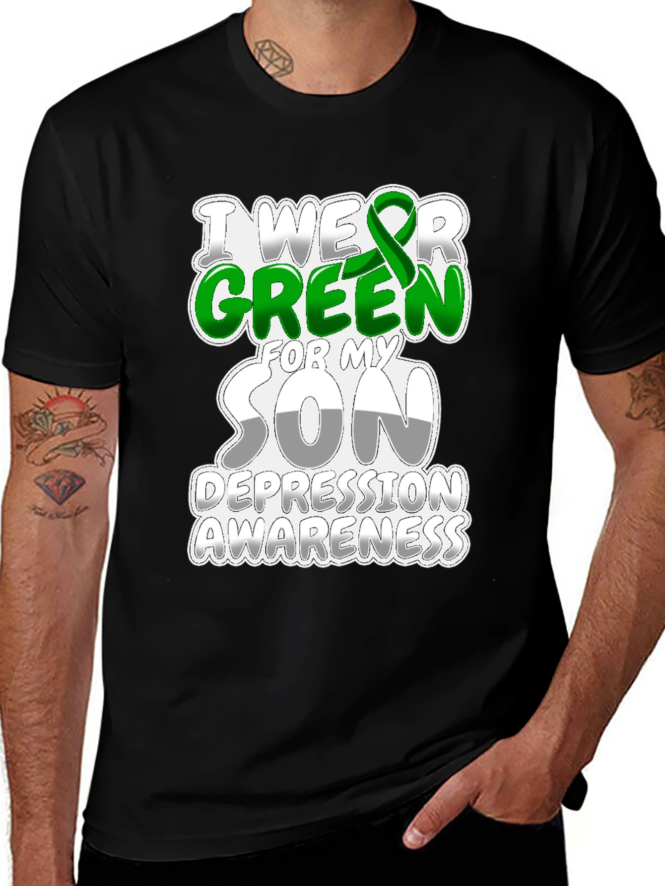 Variant 11 of Green Ribbon Depression Awareness T-Shirt