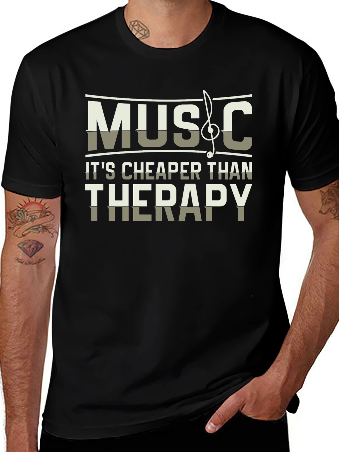 Variant 18 of Music Cheaper Than Therapy Graphic Tee