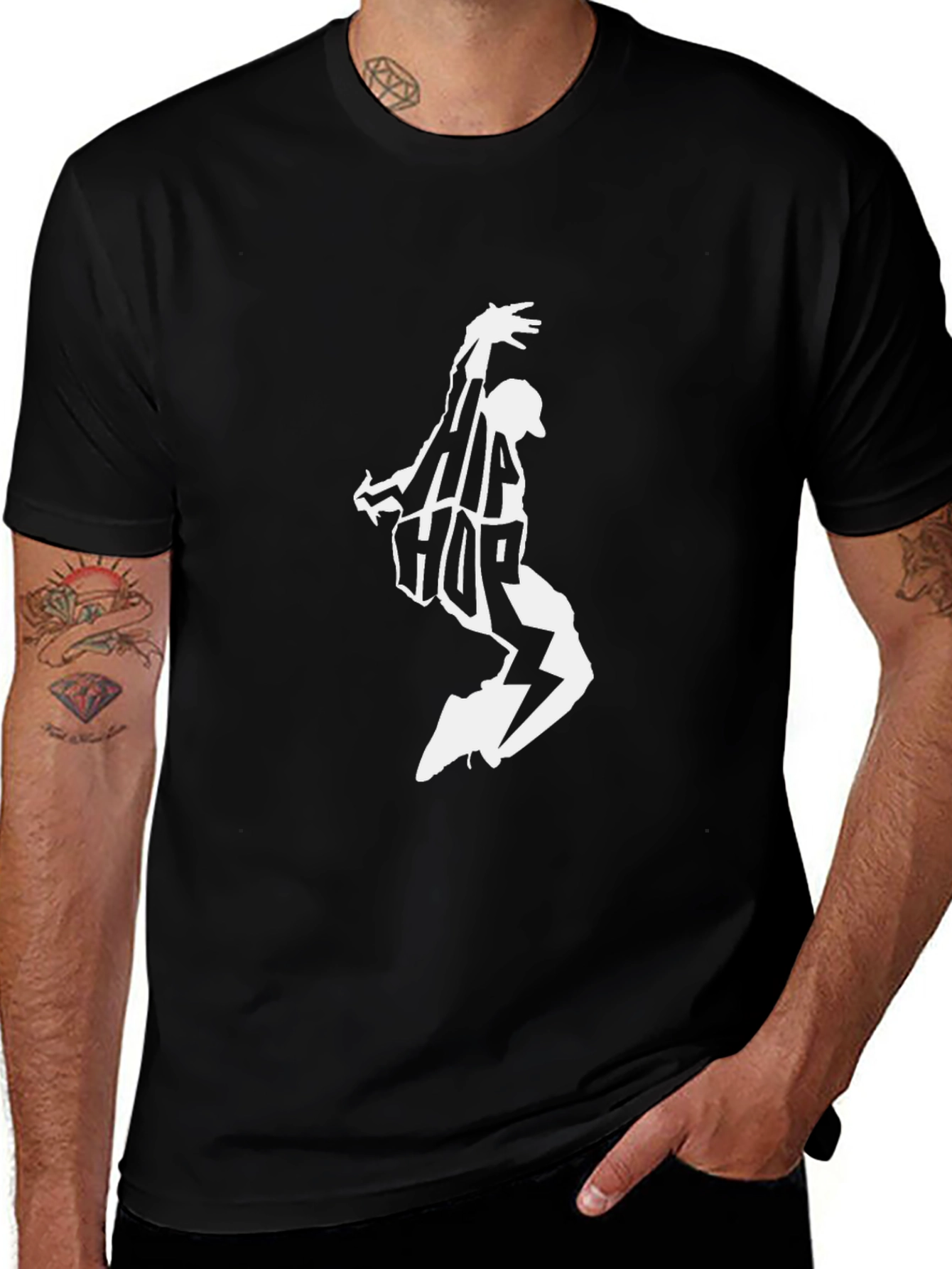 Variant 9 of Hip Hop Dancer Graphic Black T-Shirt