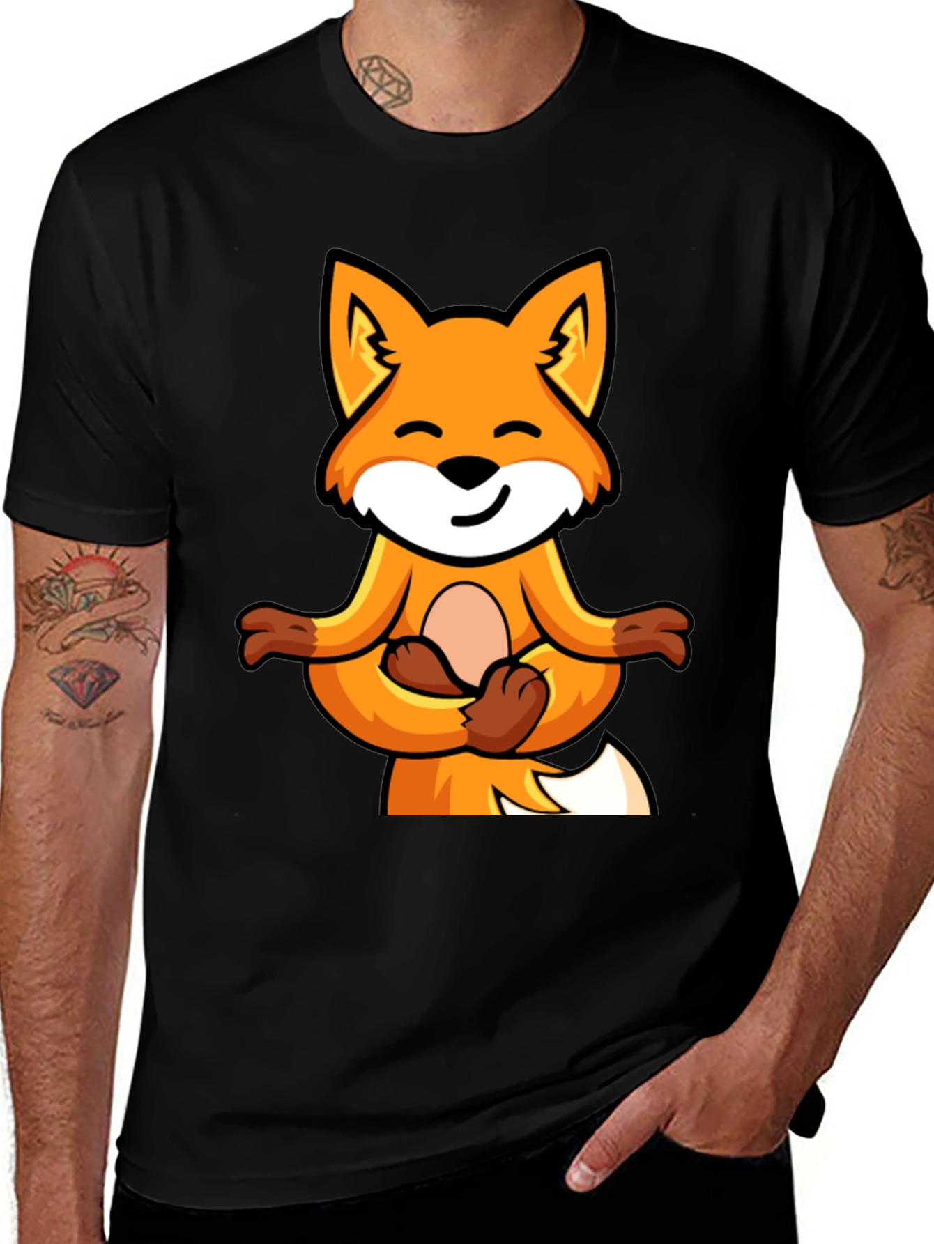 Zen Fox T-Shirt - Meditating Cartoon Fox