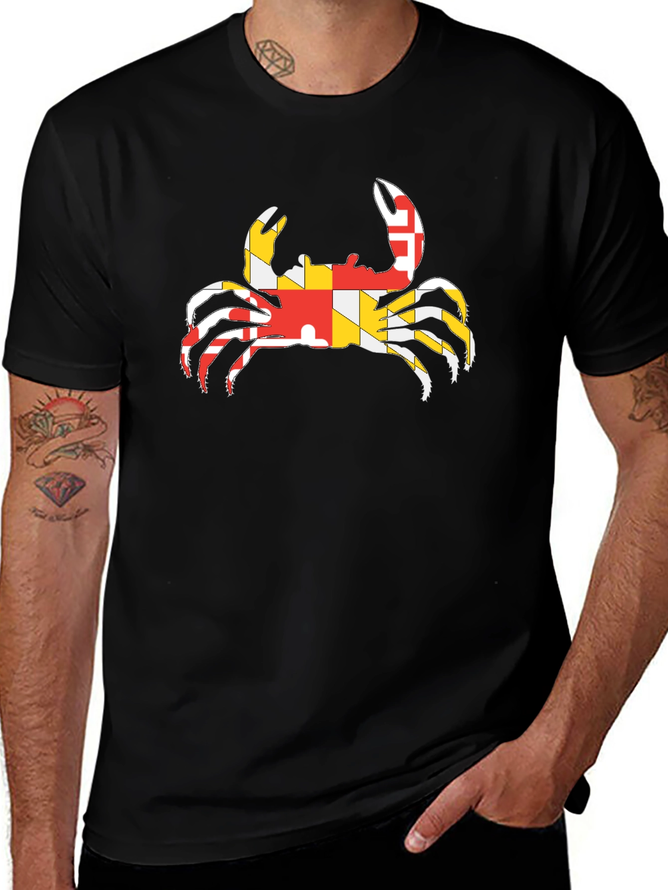 Variant 18 of Maryland Flag Crab Graphic T-Shirt
