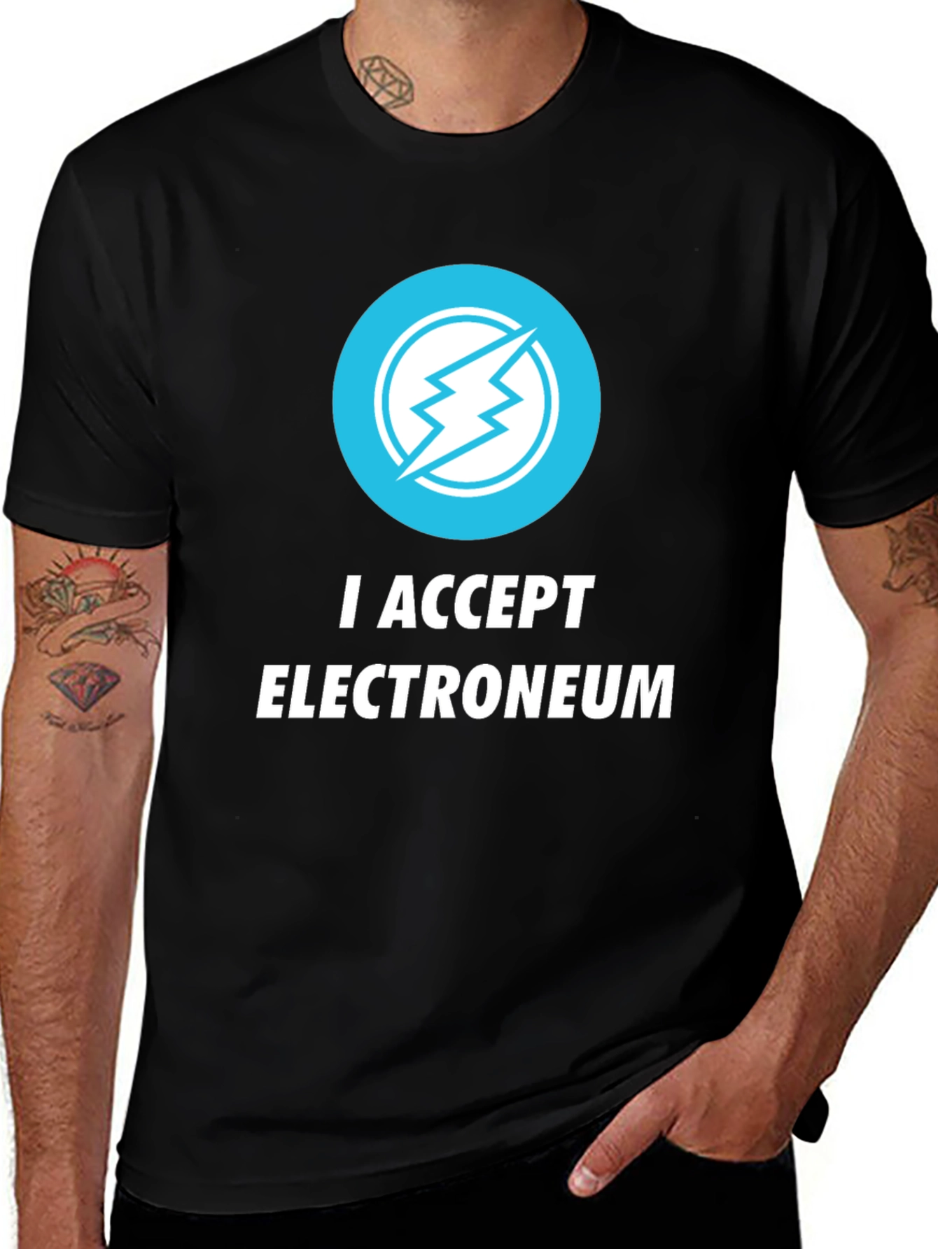 I Accept Electroneum Black T-Shirt