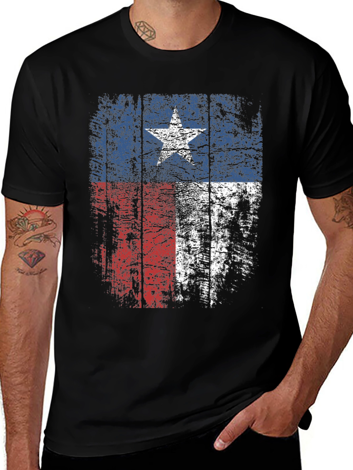Variant 7 of Texas Flag Distressed T-Shirt