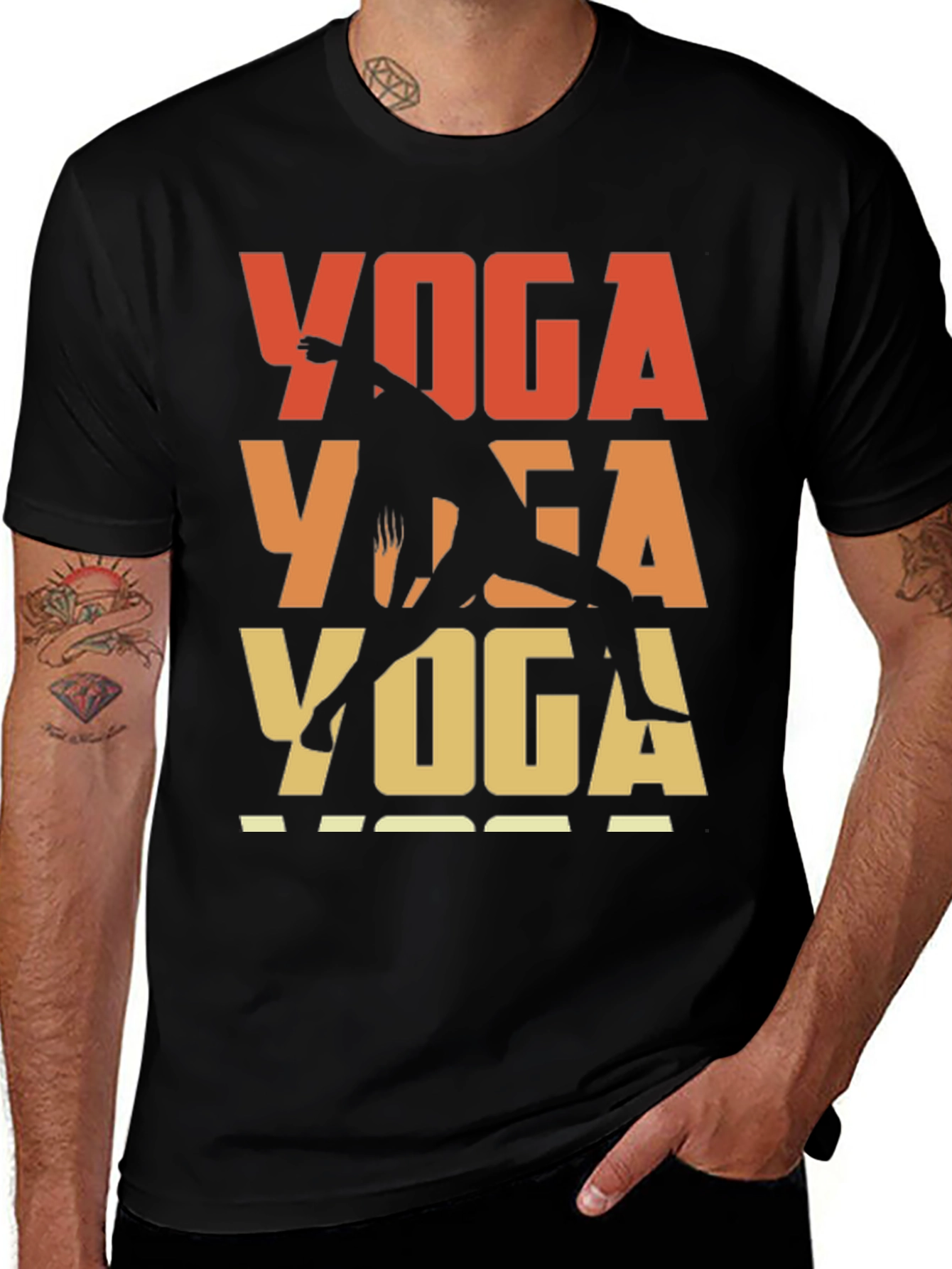 Variant 10 of Yoga T-Shirt - Retro Style Design