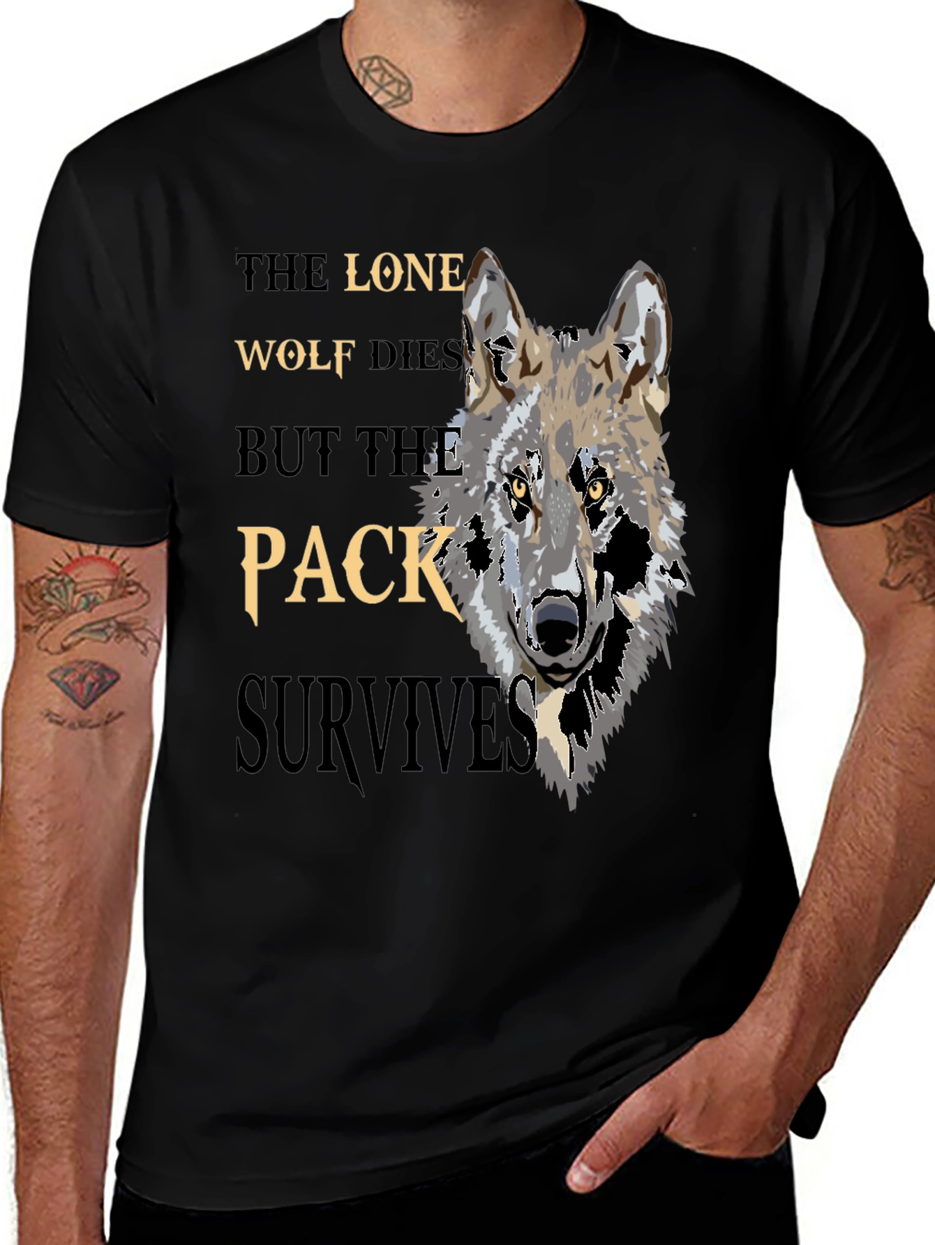 Lone Wolf Pack T-Shirt - Strength in Unity