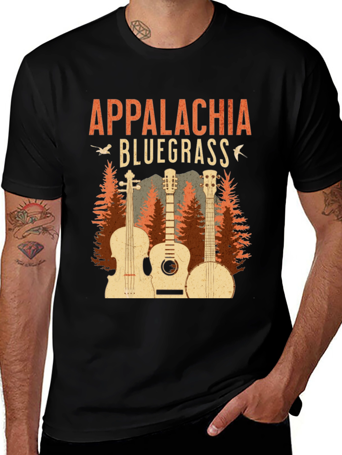 Variant 7 of Appalachia Bluegrass Music Graphic Tee