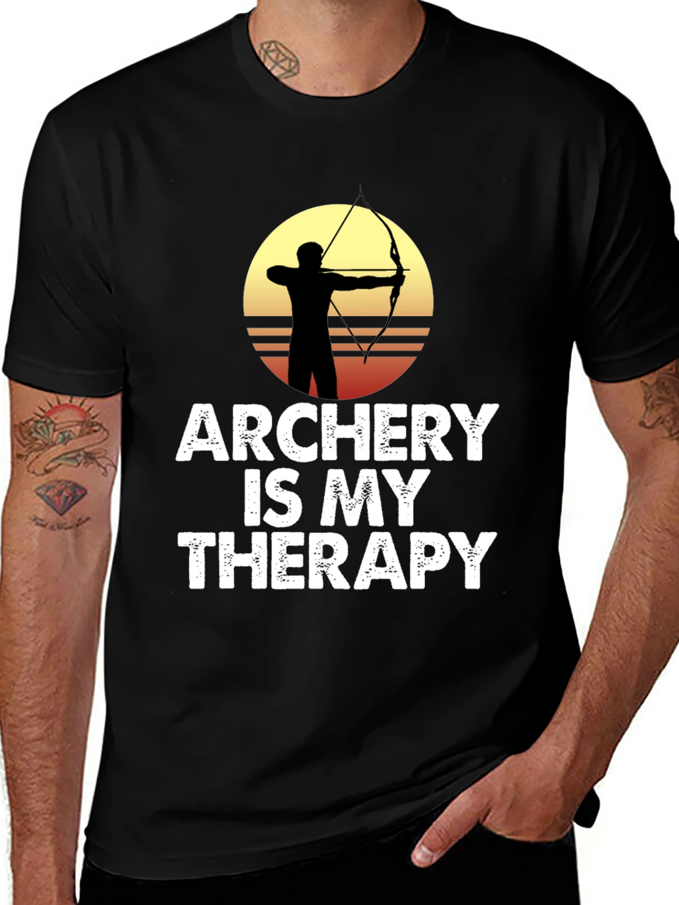 Black Archery is My Therapy Graphic T-Shirt main image