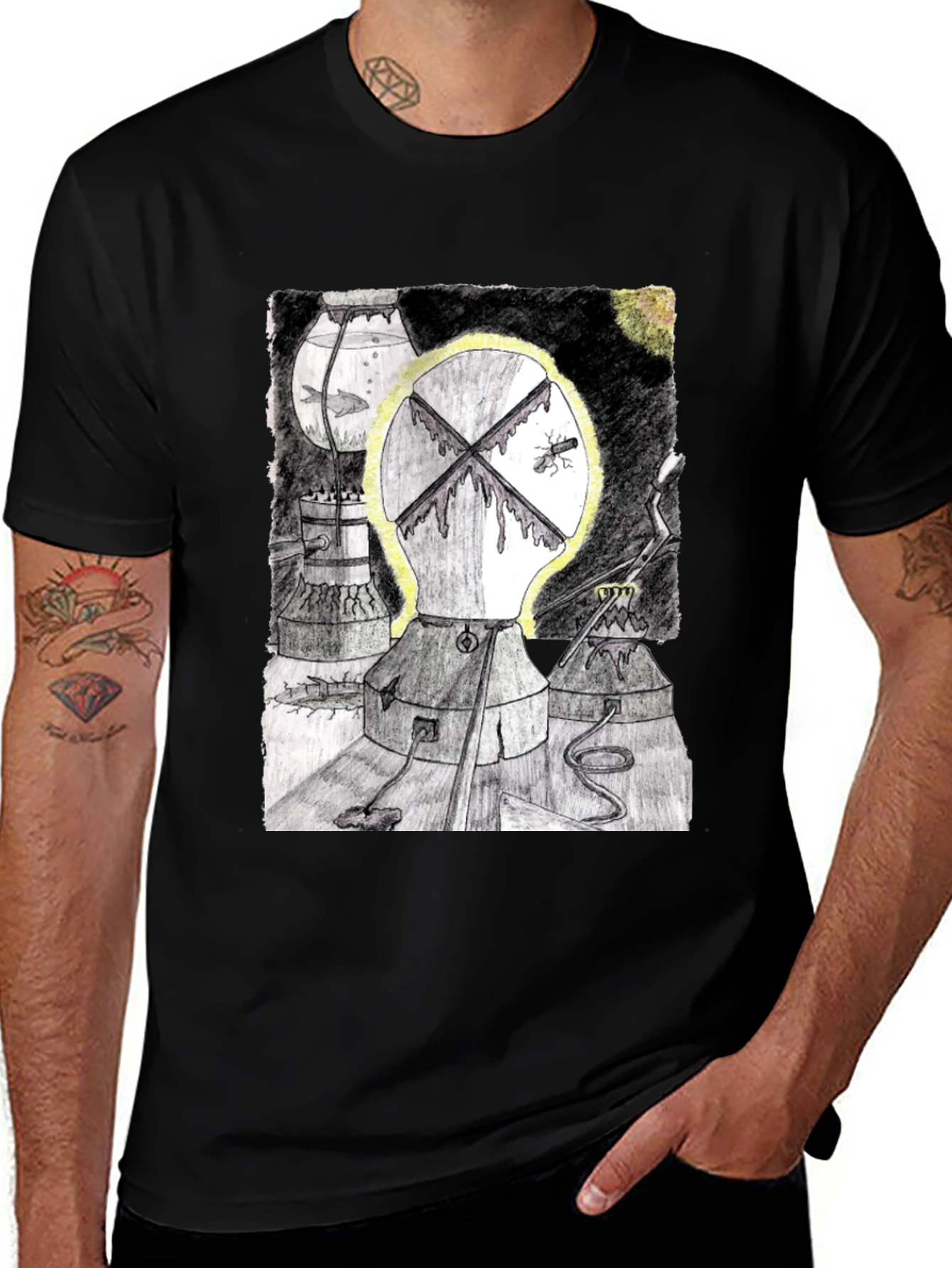 Variant 24 of Unique Graphic Print Black T-Shirt