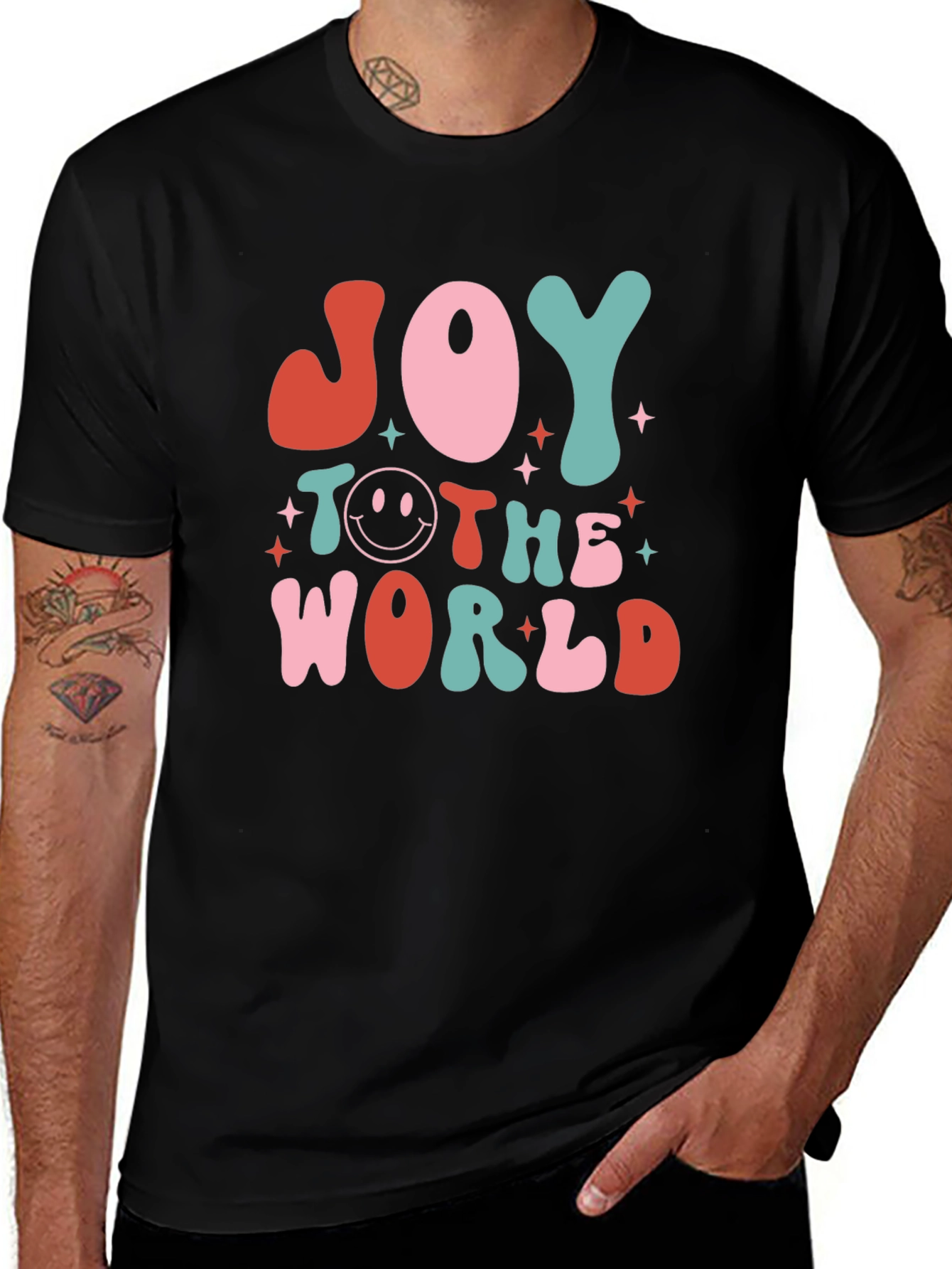 Variant 21 of Joy To The World Graphic Tee - Festive Holiday Shirt